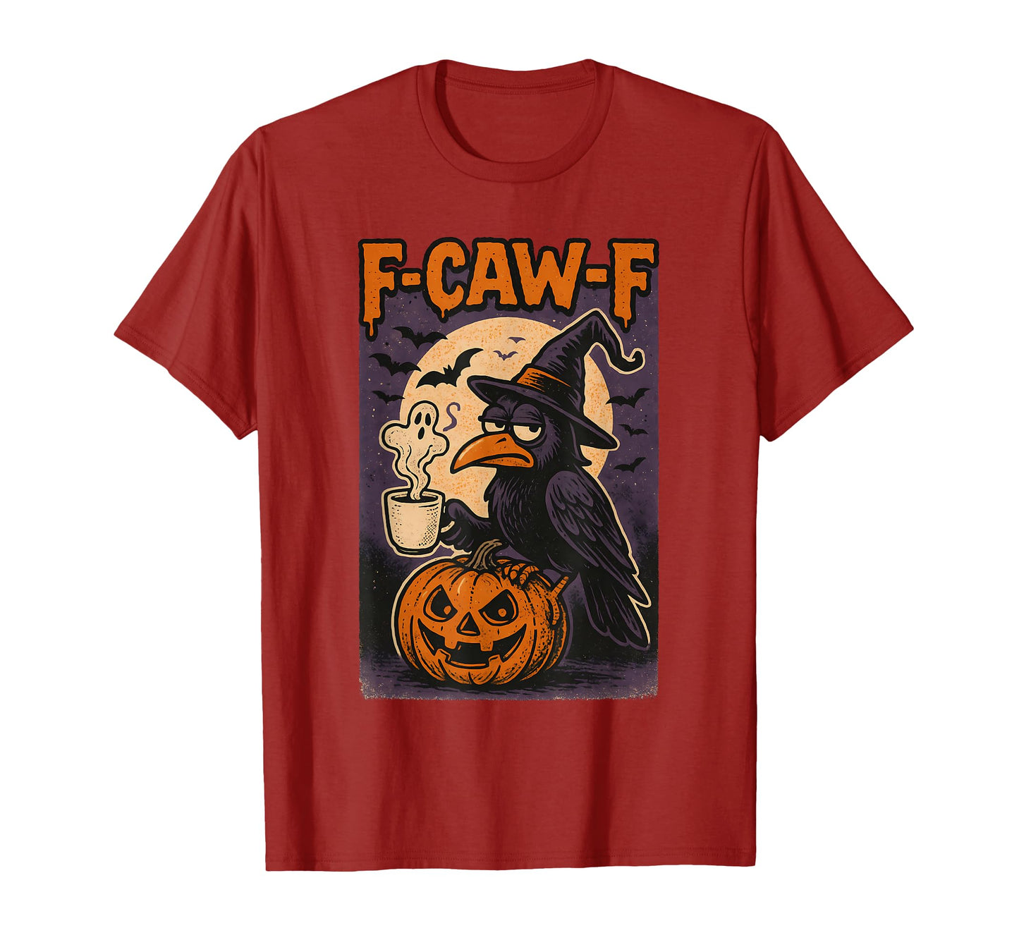 F Caw F T Shirt Women Funny Halloween F-Caw-F Crow Costume T-Shirt