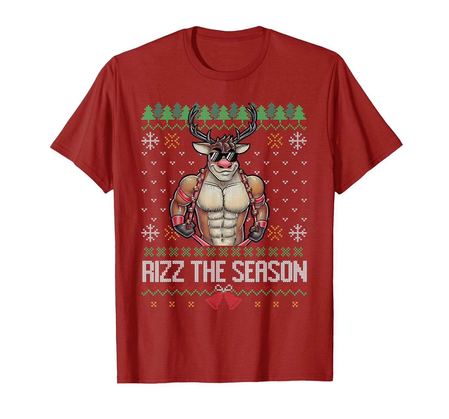 Rizz The Season Reindeer Cool Holiday Ugly Gen Z Slang T-Shirt
