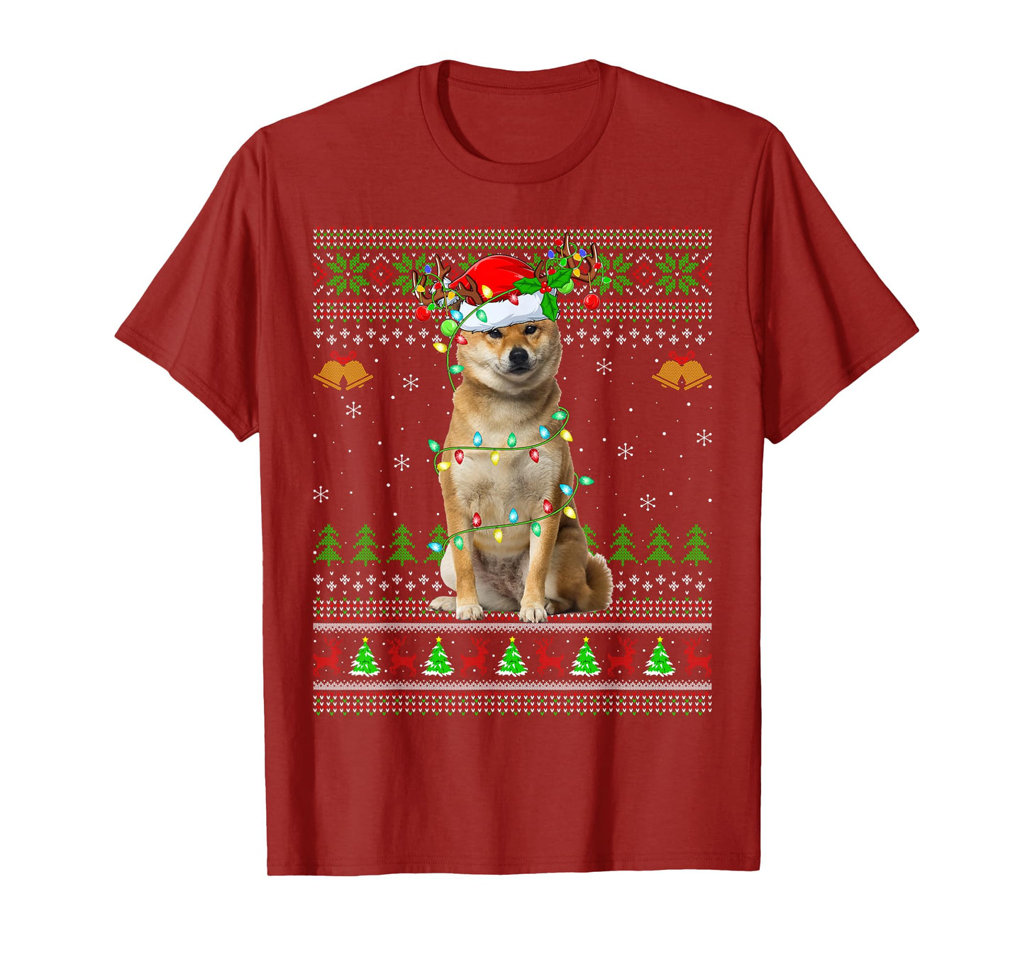 Shiba Inu Dog Ugly Christmas Sweaters Holiday Santa Xmas T-Shirt