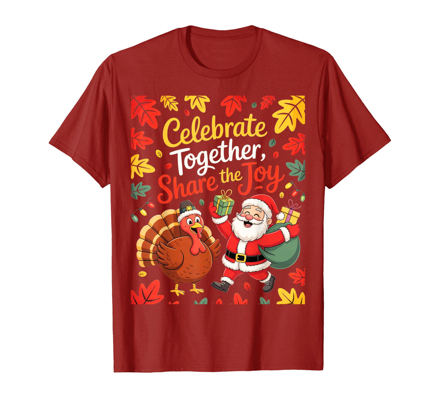 Funny Thanksmas Turkey Santa Claus Christmas Thanksgiving T-Shirt