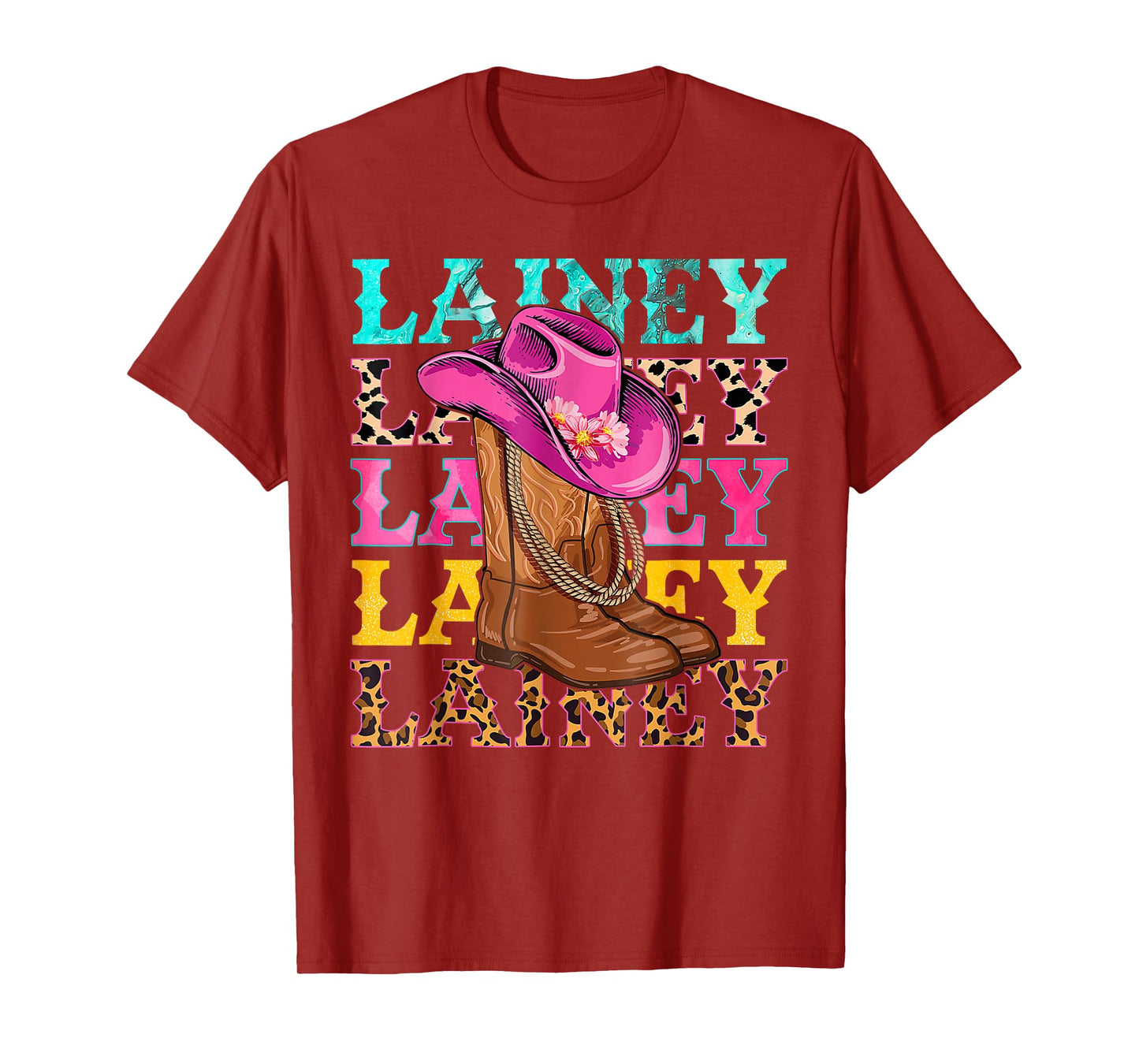 Western Cowgirl Lainey Personalized Black Unisex-Kids Western Casual T-Shirt