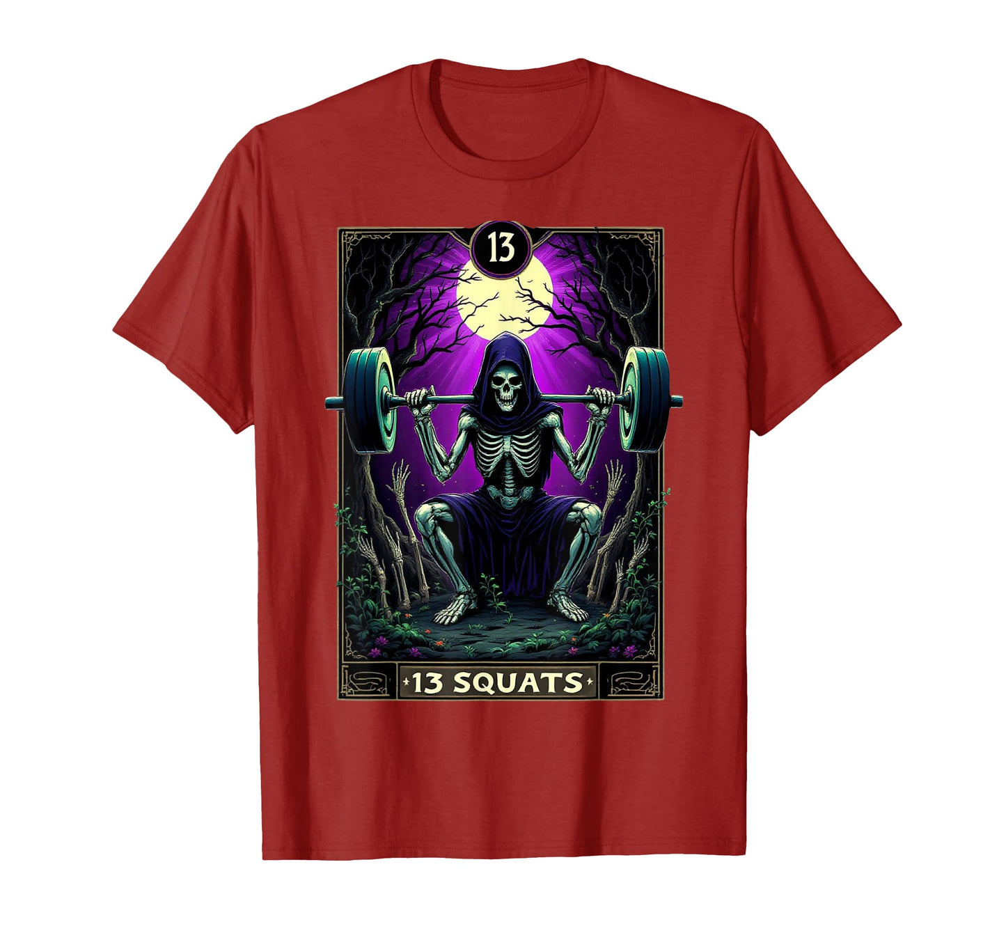 Funny Tarot Card Squats Gym Occult Workout Fitness T-Shirt