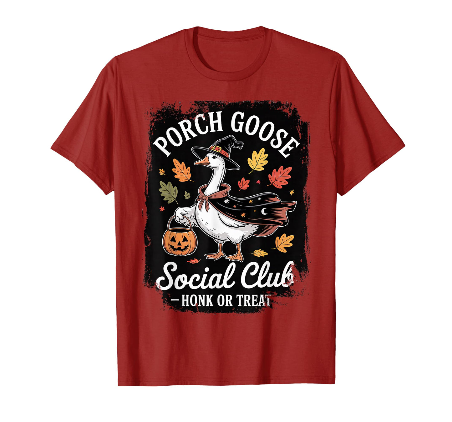 Porch Goose Social Club Honk or Treat Funny Halloween T-Shirt