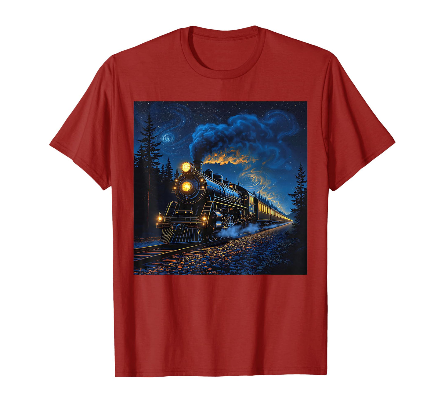 Steam Engine Train Graphic for Men Boys T-Shirt