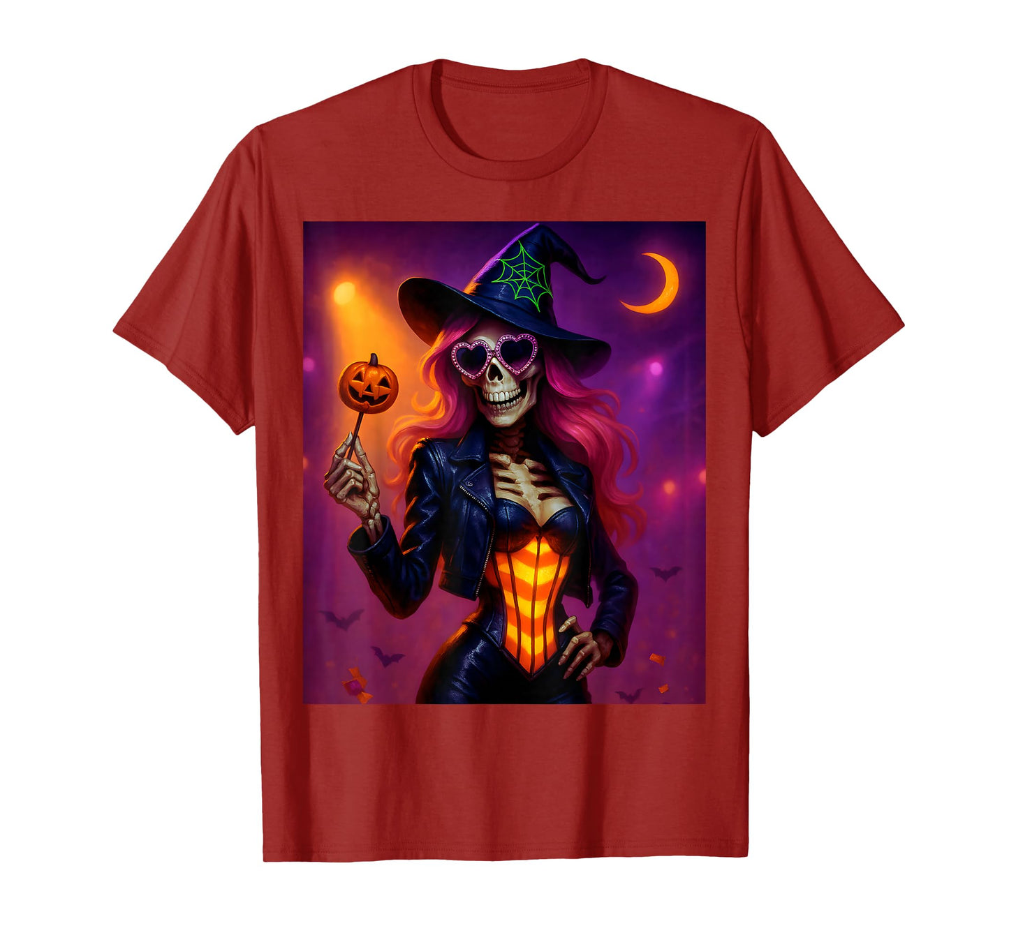 Skeleton Witch Halloween for Women T-Shirt