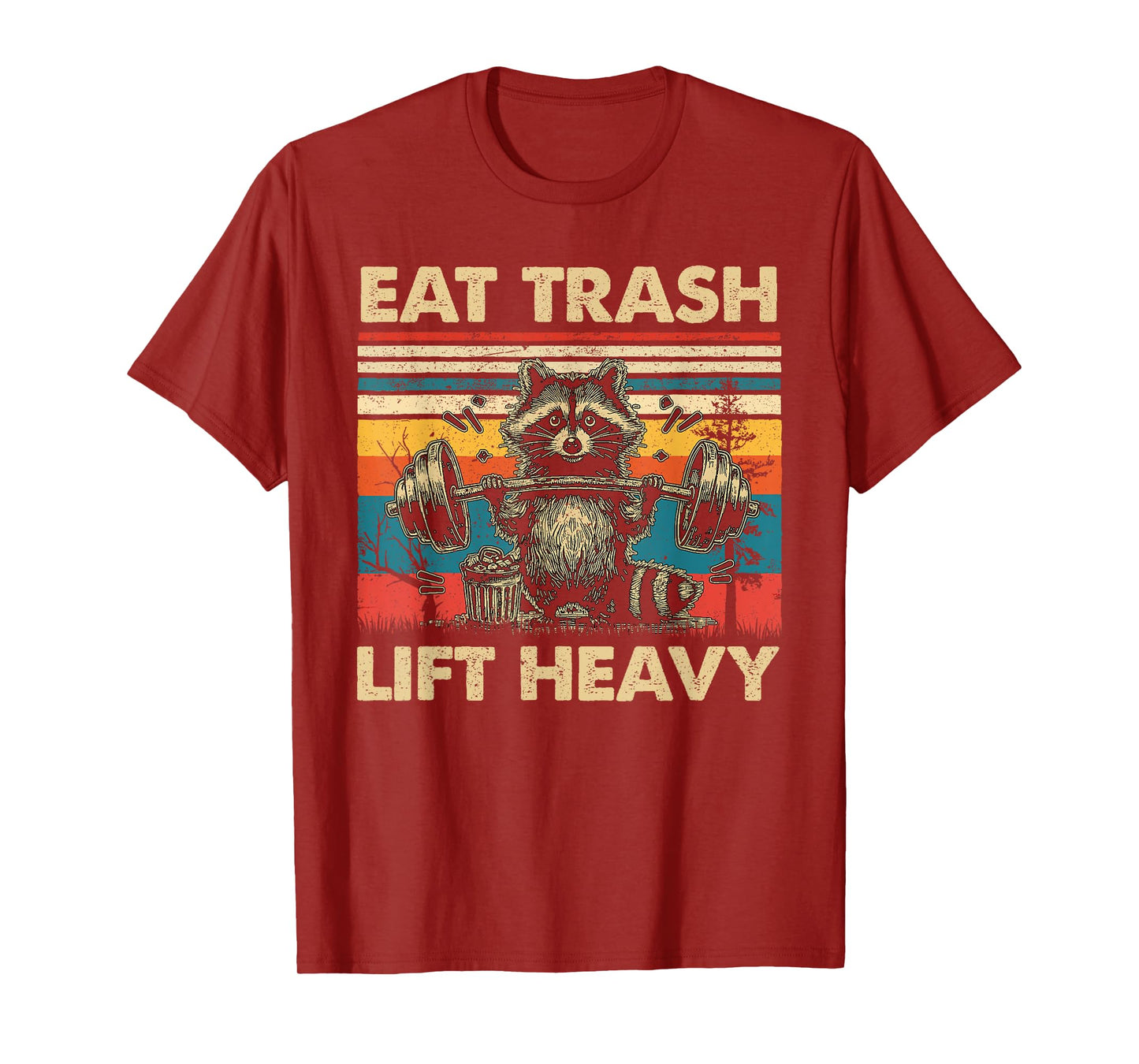 Funny Raccoon Shirt Lift Heavy Eat Trash Raccoon Weightlifting Gym T-Shirt, Unisex-Adults, Black, Small, Short Sleeve, T-Shirt