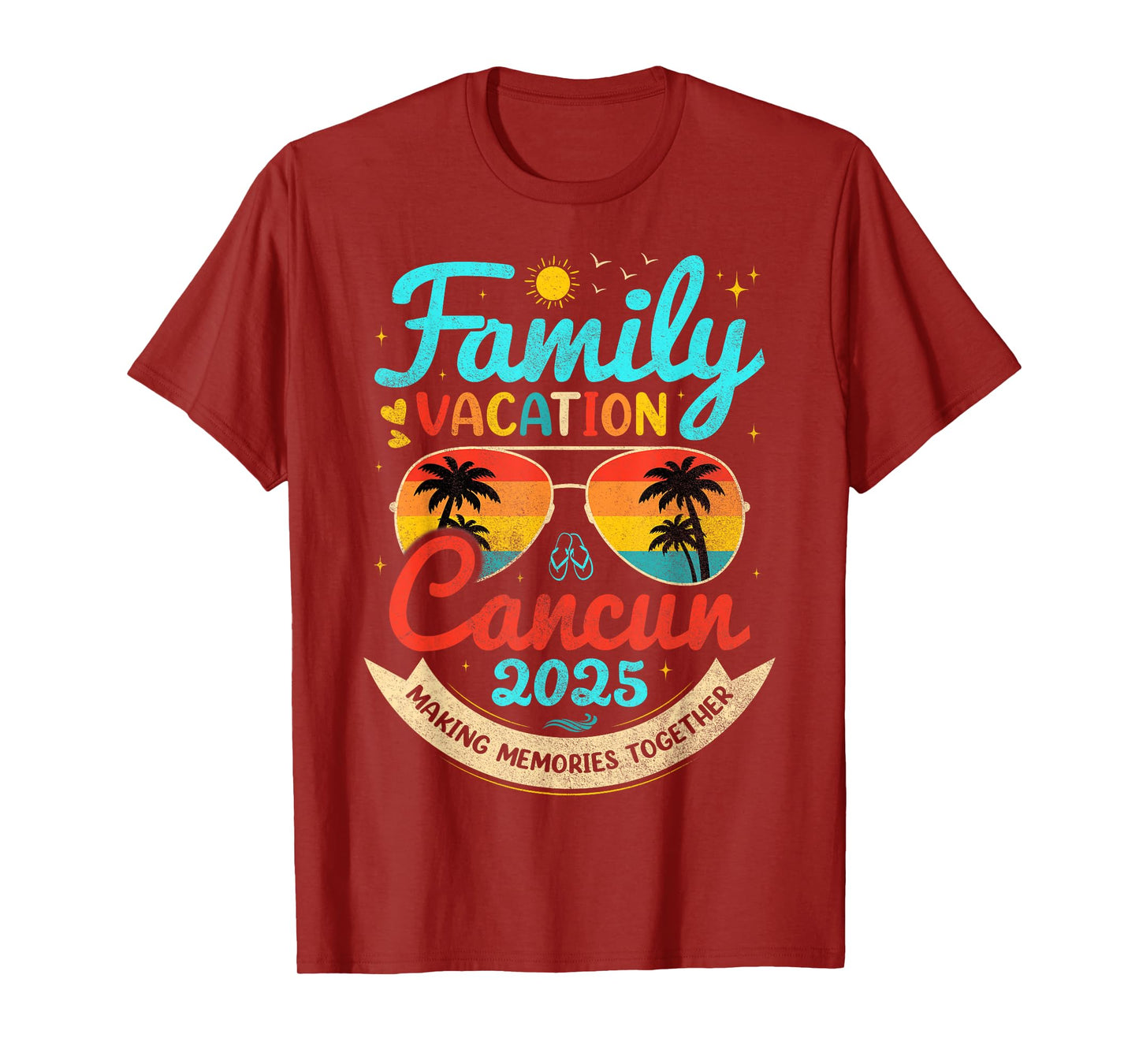 Vintage Family Vacation Cancun 2025 Beach Vacay Cancun Group T-Shirt