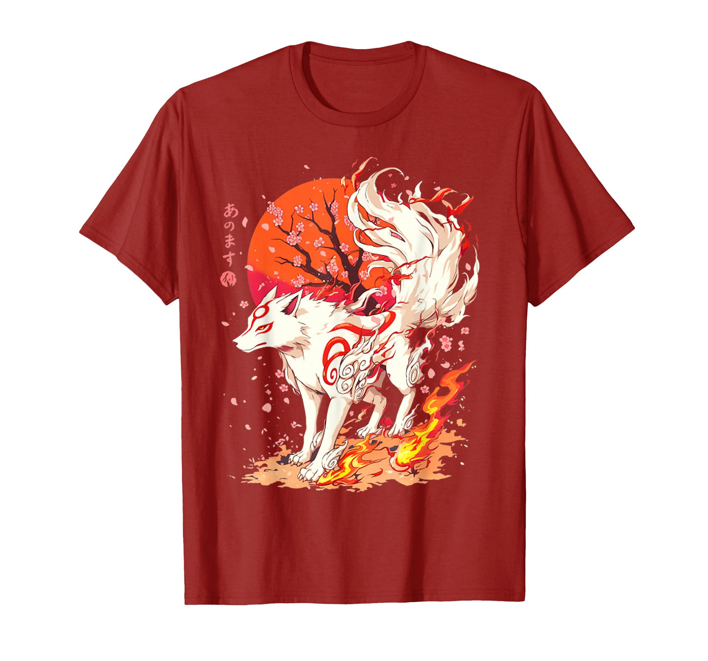 Retro Animal Basic Fox Funny Okami Retro Japanese Style T-Shirt