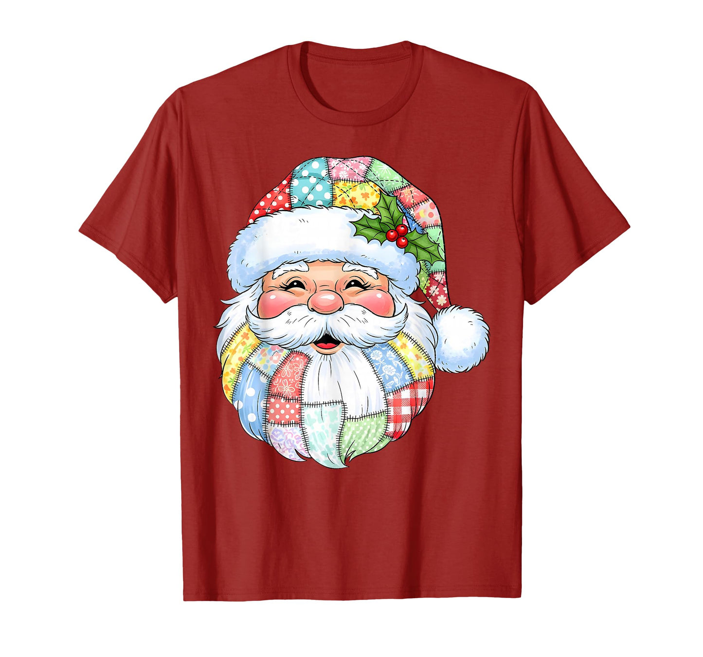 Merry Christmas Patchwork Santa Claus, Funny Xmas Men Women T-Shirt