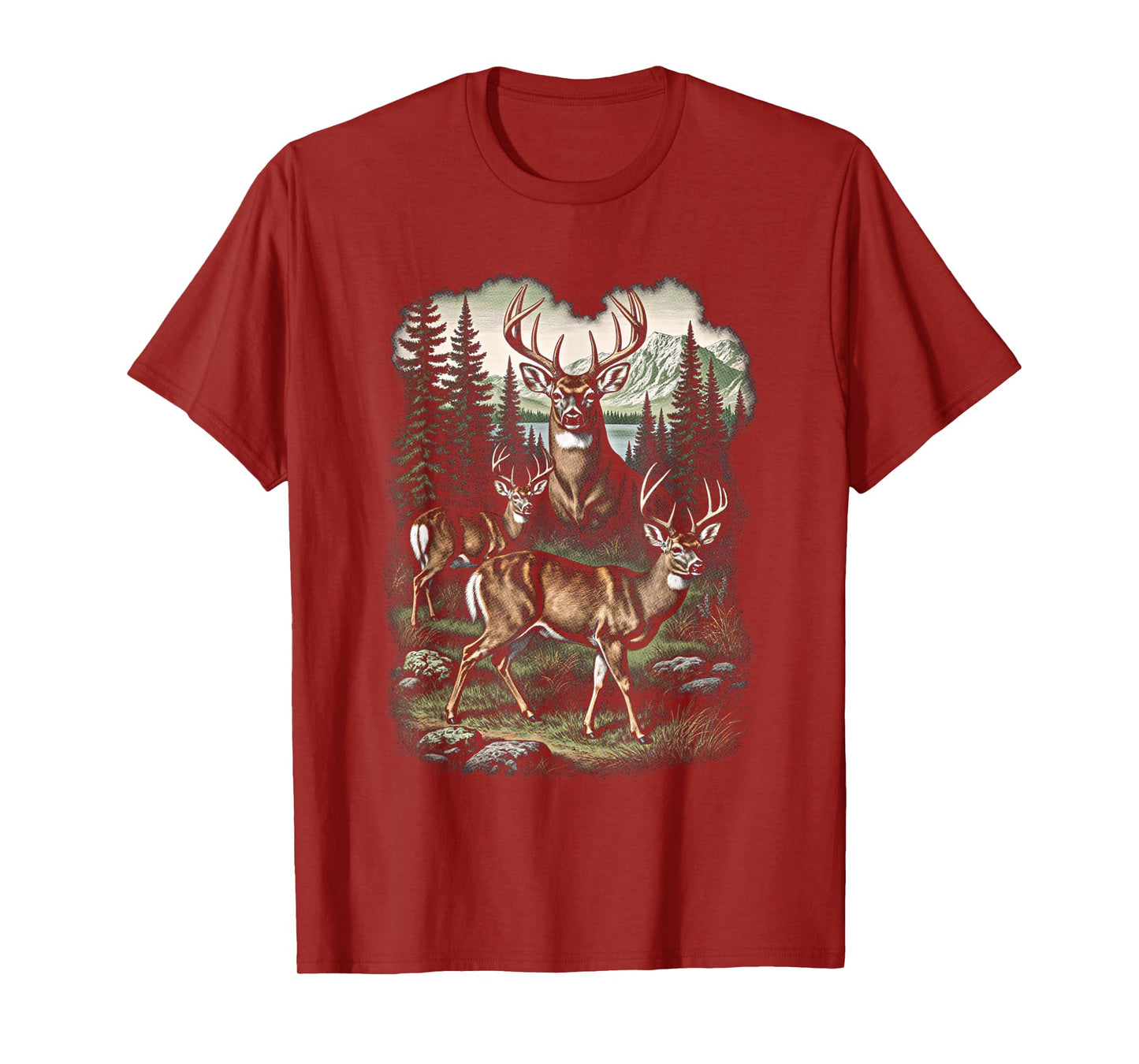 Vintage Grunge Deer Retro Graphic 90s Style Design T-Shirt