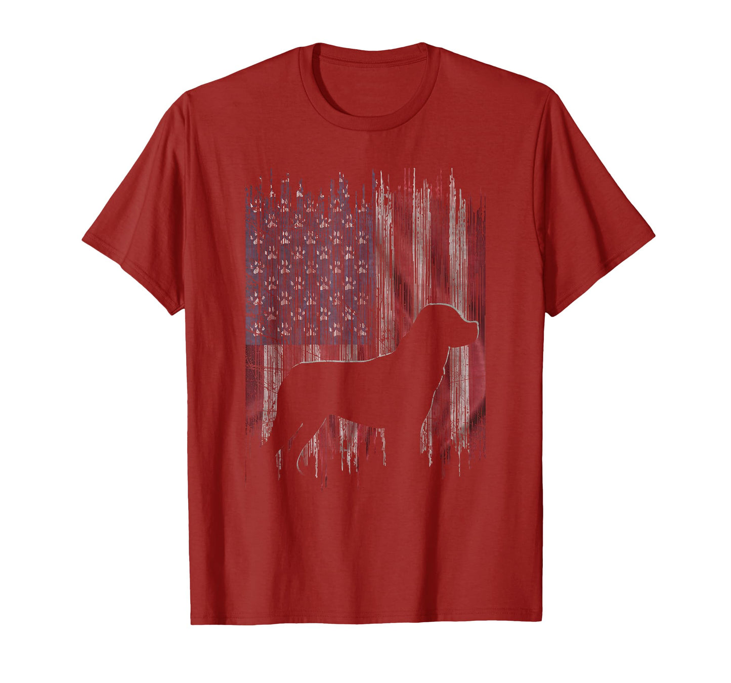 Vintage USA American Flag Love Rottweiler Dog Silhouette T-Shirt for Men Women Kids