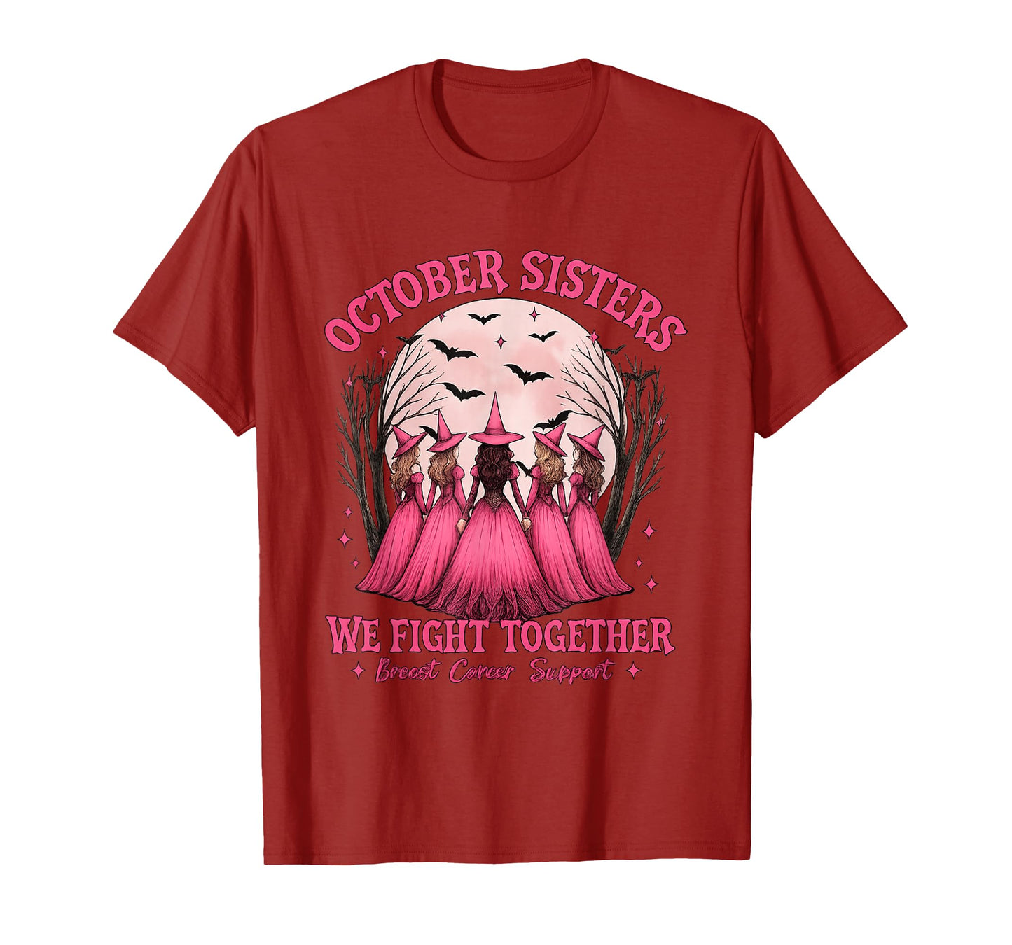 in October We Wear Pink Breast Cancer Awareness Sisters T-Shirt