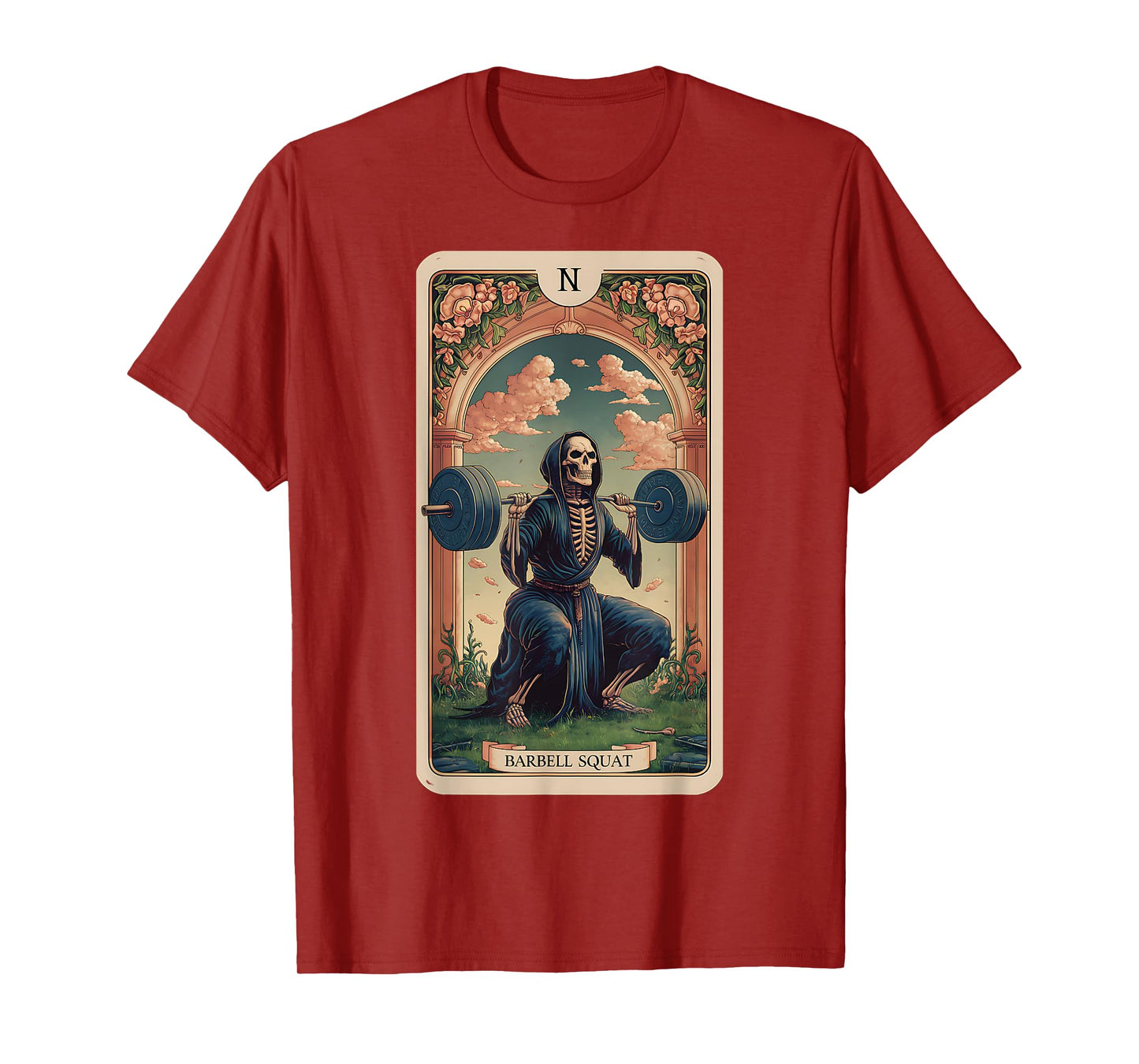 Funny Tarot Card Barbell Squat Gym Workout Tarot Card T-Shirt