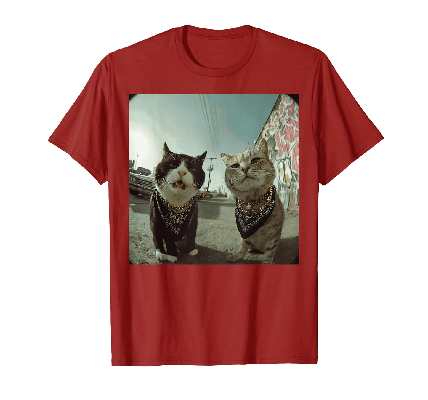 Funny Graphic Cat Gangster Funny T-Shirt