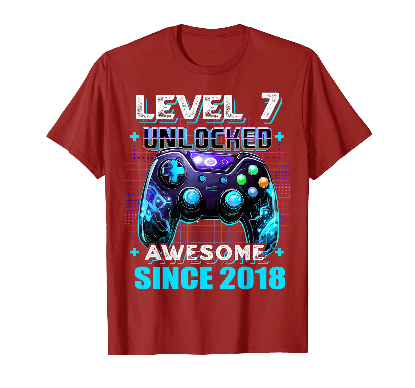 7th Birthday Boy Level 7 Gamer 7 Year Video Game Party T-Shirt