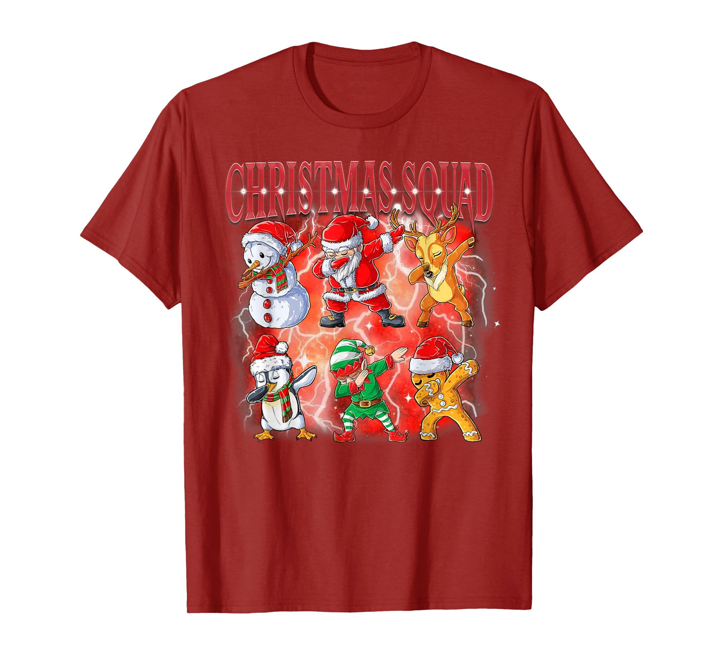 Dabbing Santa Elf Friends Christmas Family Christmas Squad T-Shirt