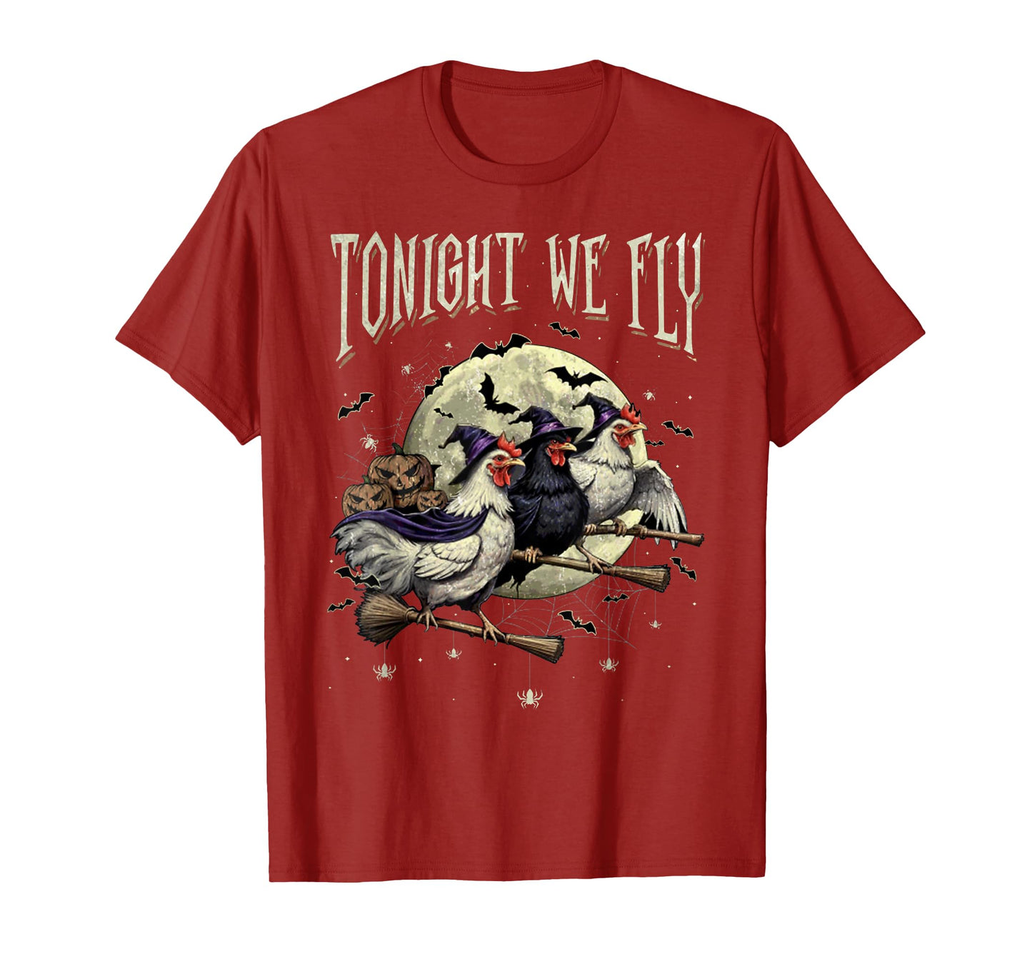 Tonight We Fly Funny Chicken Spooky Season Farm Halloween T-Shirt