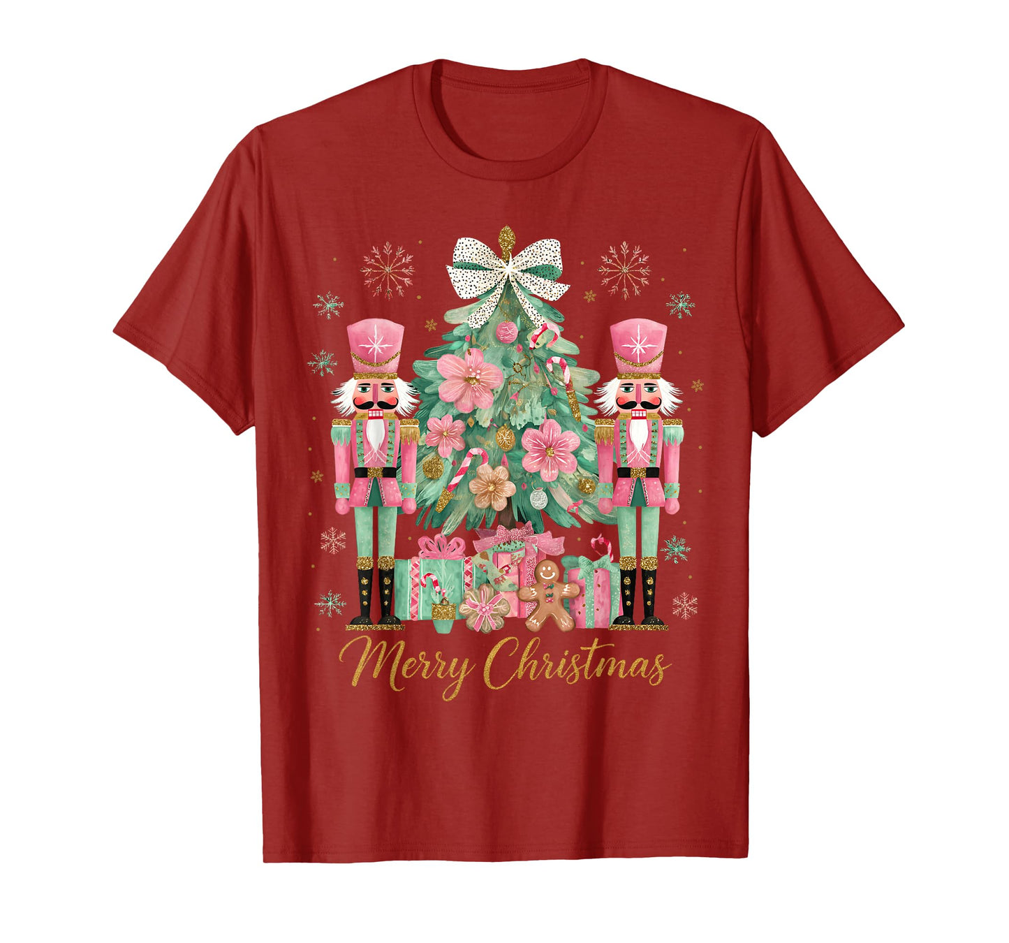 Nutcracker Merry Christmas Tree Ballet Dance Women Kids Girl T-Shirt