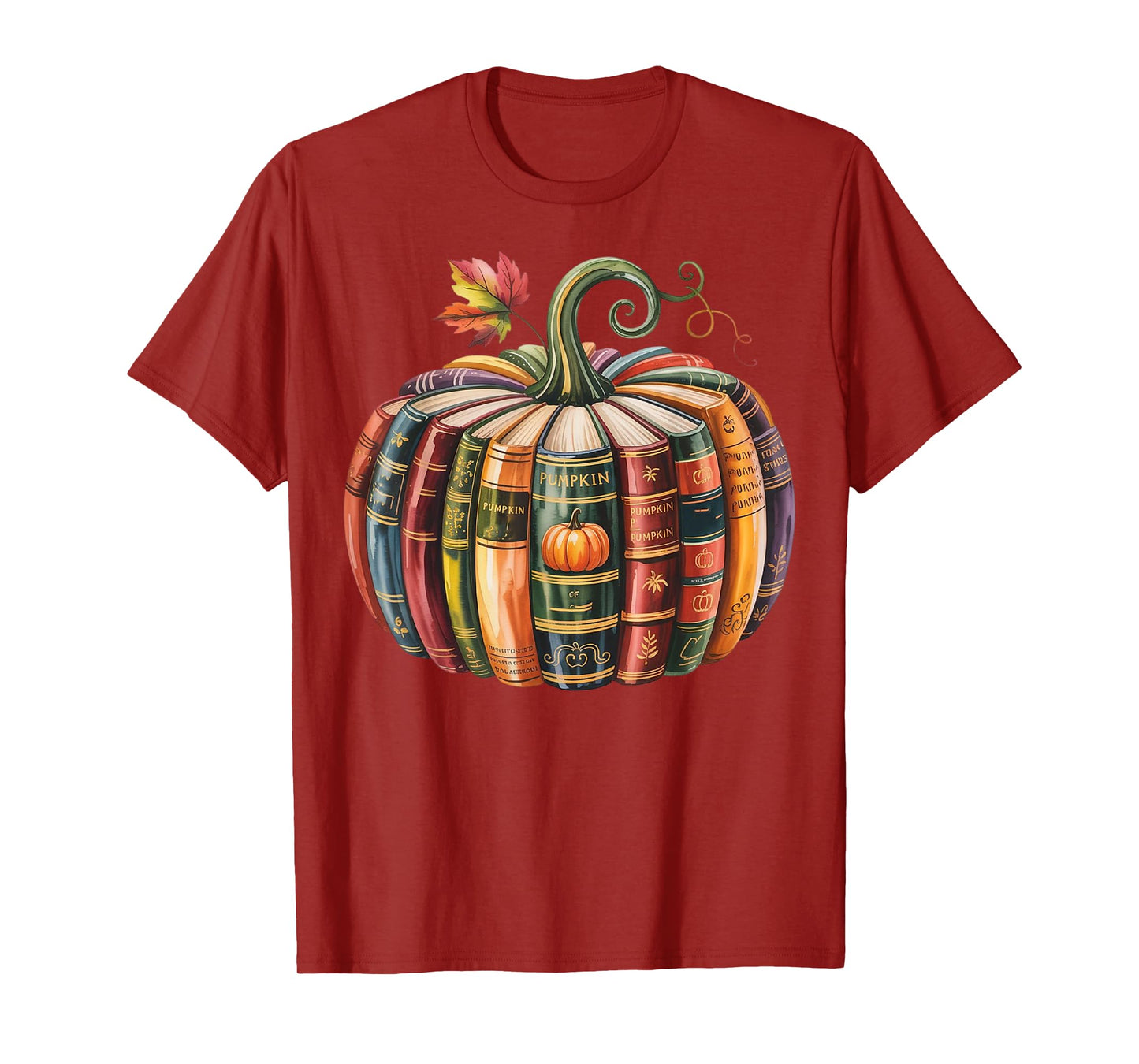Fall Book Pumpkin Halloween Reading Book Lovers Teacher Kids T-Shirt