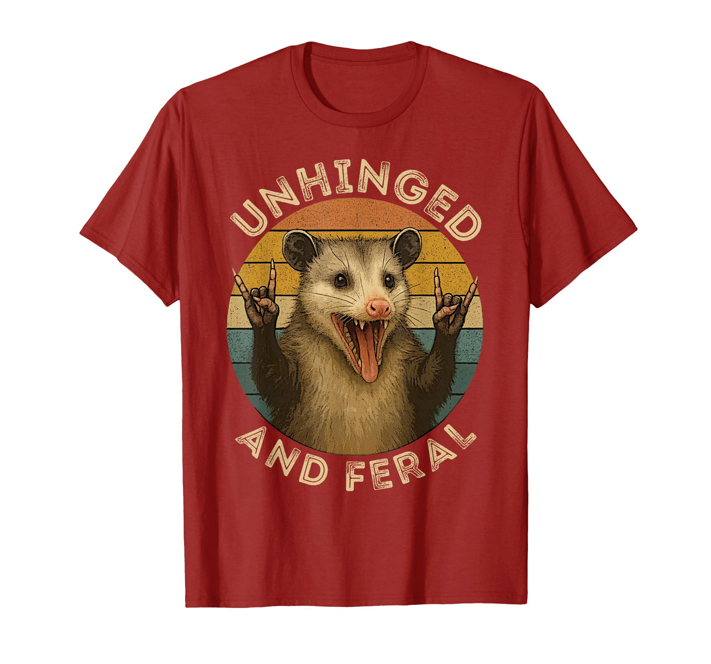 Unhinged And Feral Possum Trashy Vintage Funny T-Shirt