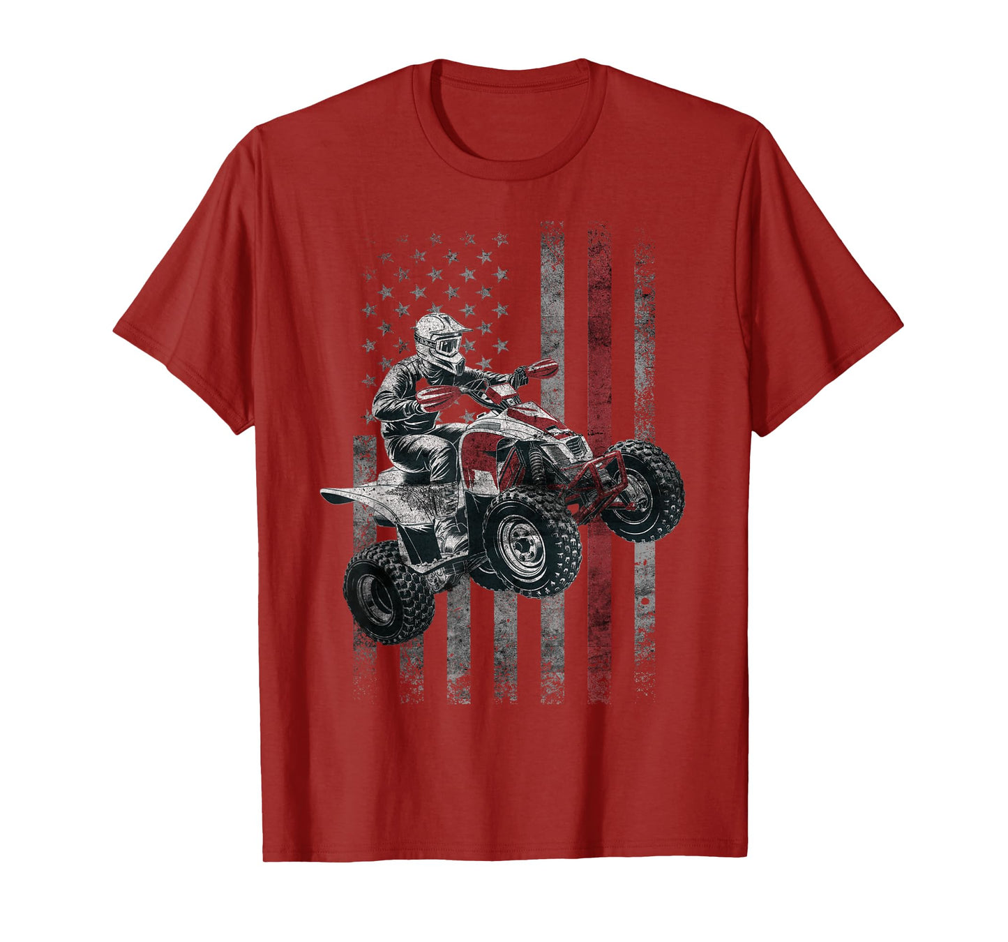 Vintage American Flag ATV Racing 4 Wheeler Dirt Bike ATV T-Shirt