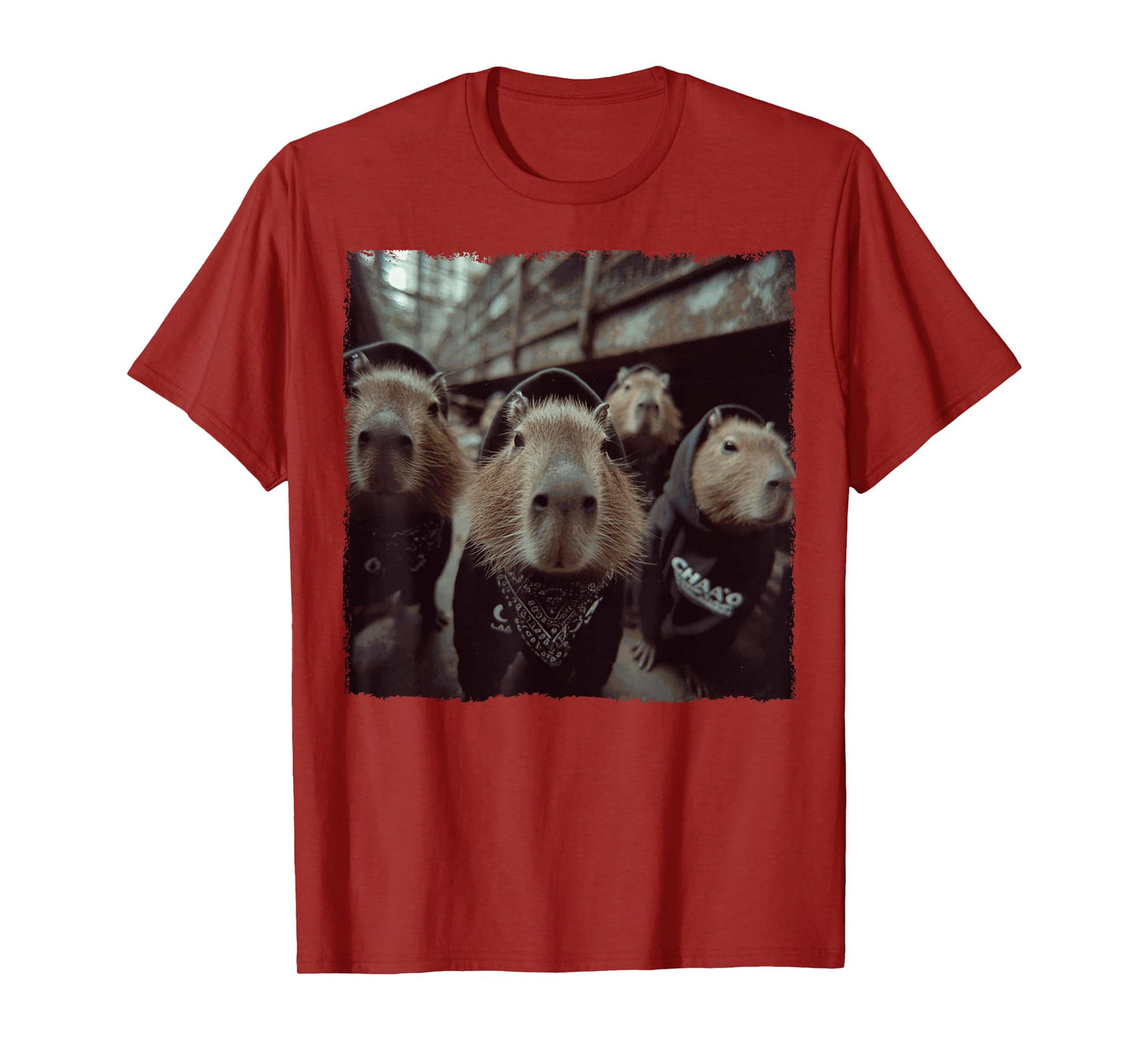 Funny Graphic Capybara Gangster Funny T-Shirt