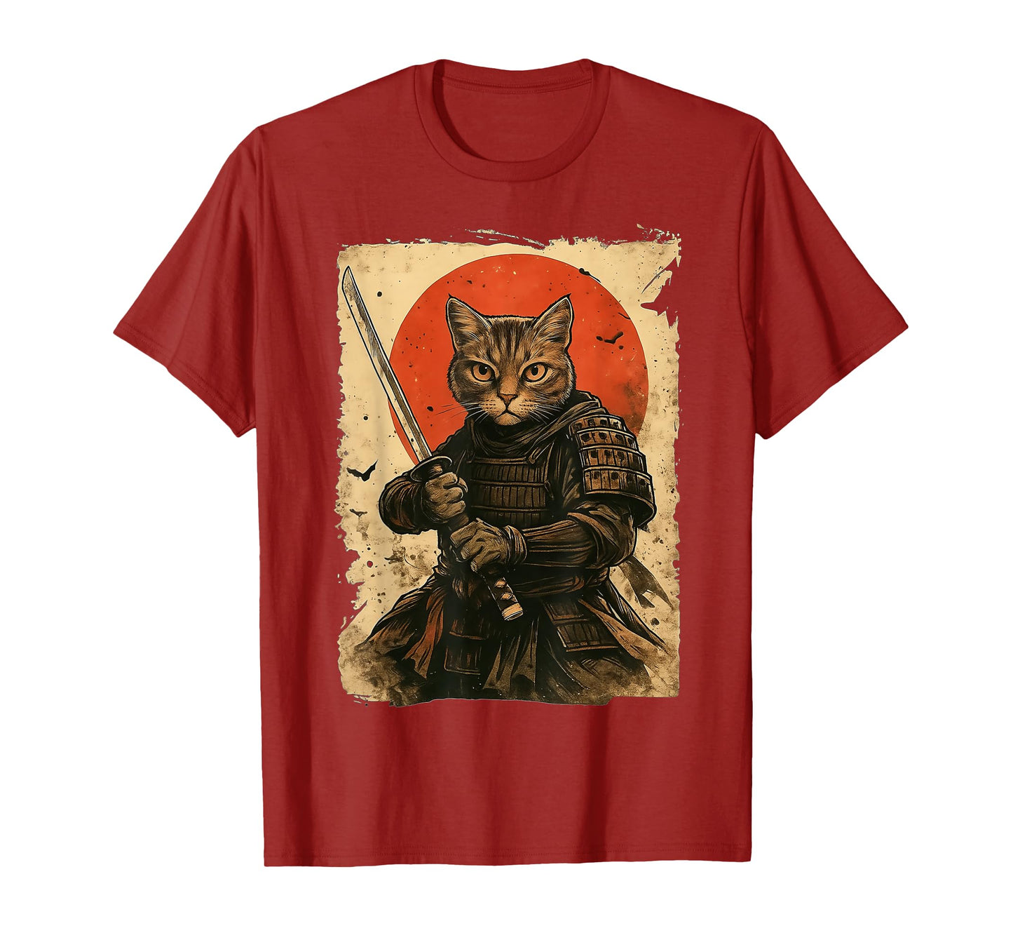 Cat Samurai Vintage Japanese Warrior T-Shirt