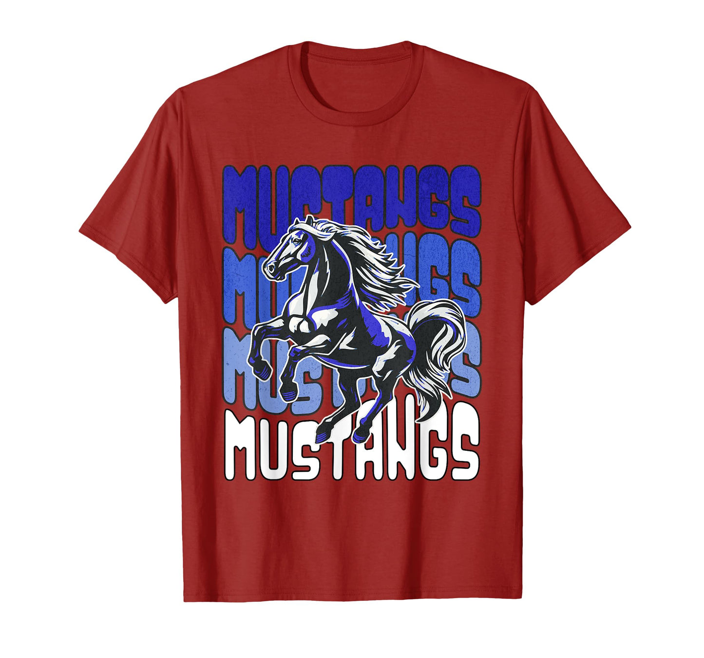 Mustang Mascot School Spirit Sports Team Football Gameday T-Shirt