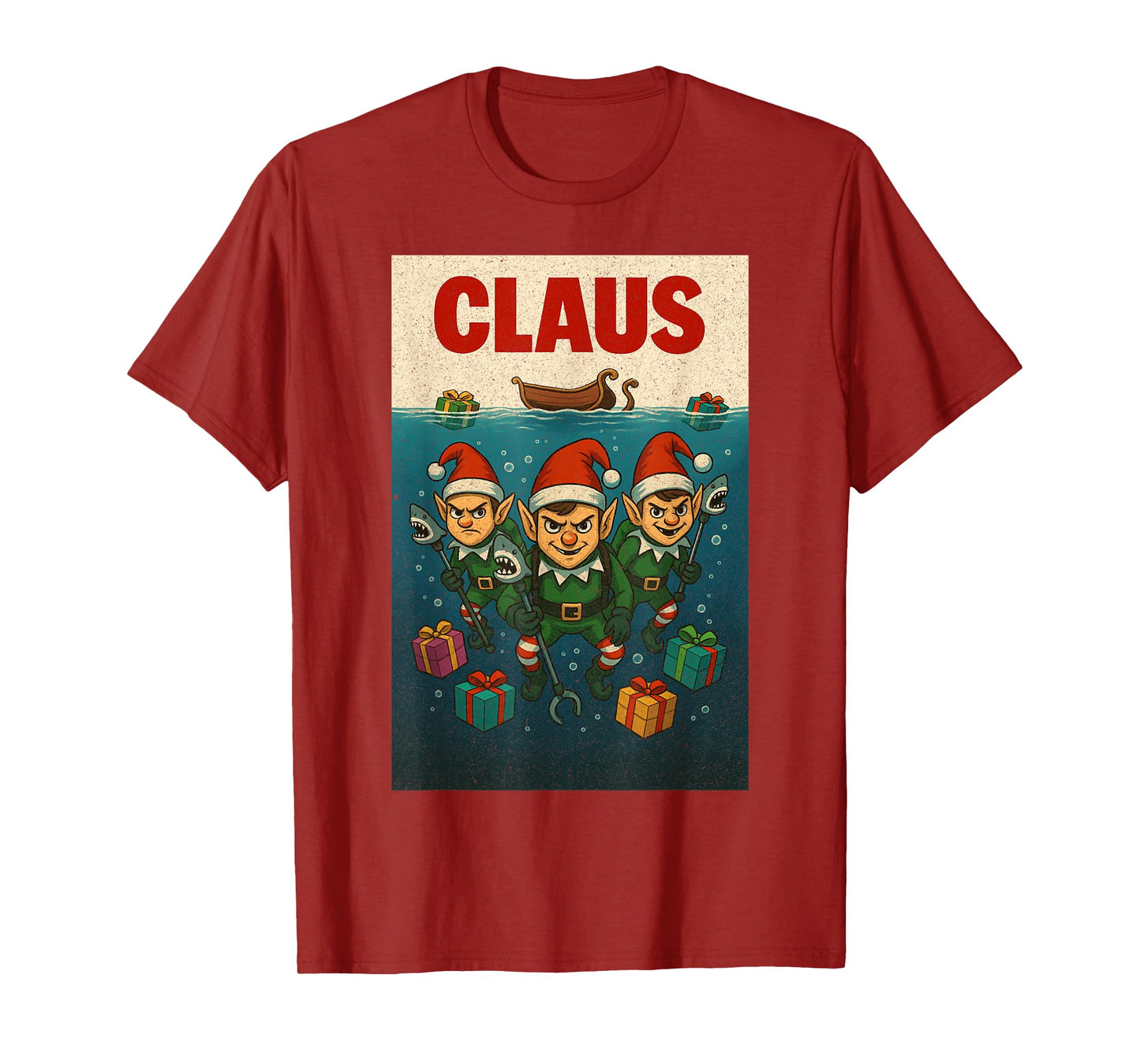 Creepy Claus Horror Christmas Dark Elf Top T-Shirt
