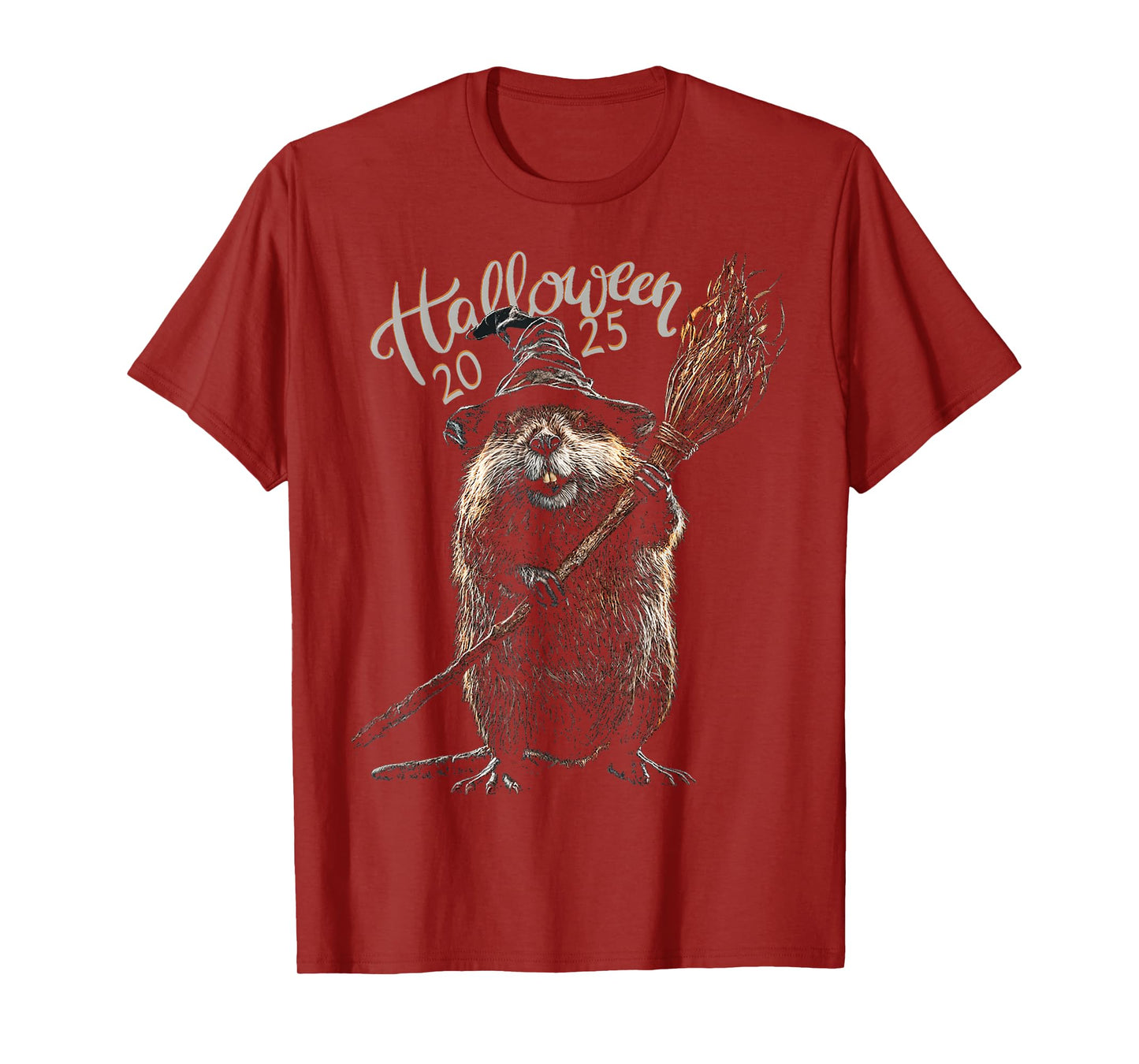 Halloween 2025 Beaver Witch Animal Costume Fun T-Shirt