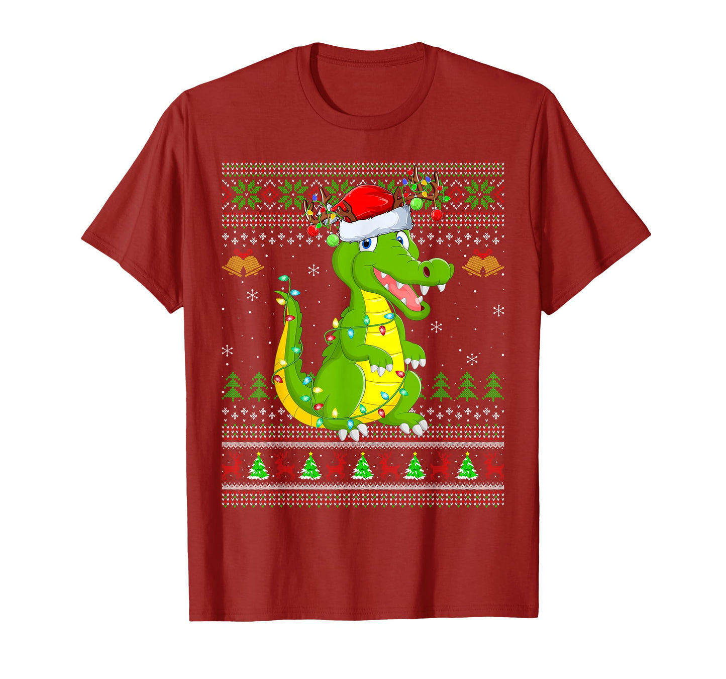 Crocodile Alligator Ugly Christmas Sweaters Santa Cute Xmas T-Shirt