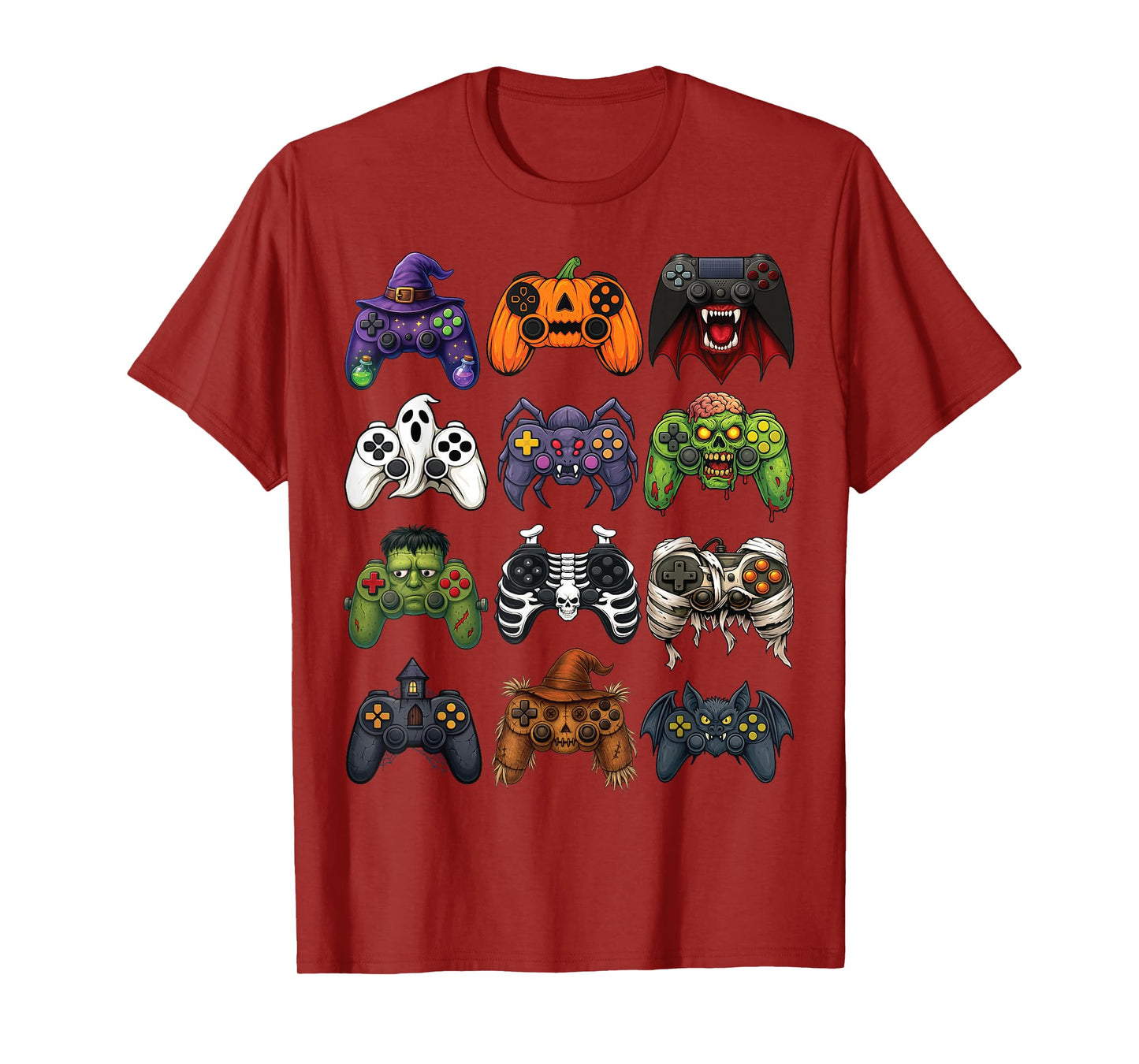 Halloween Gaming Controllers Jack O Lantern Pumpkin Witch T-Shirt