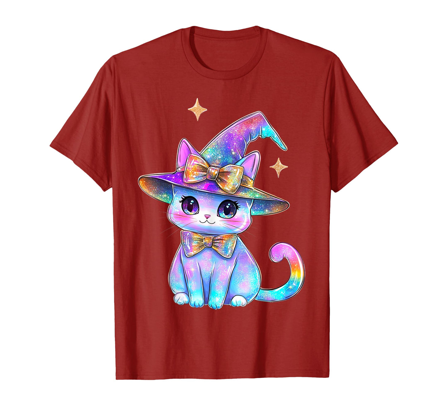 Kawaii Pastel Goth Cute Creepy Cat Witch Hat Halloween Girls T-Shirt