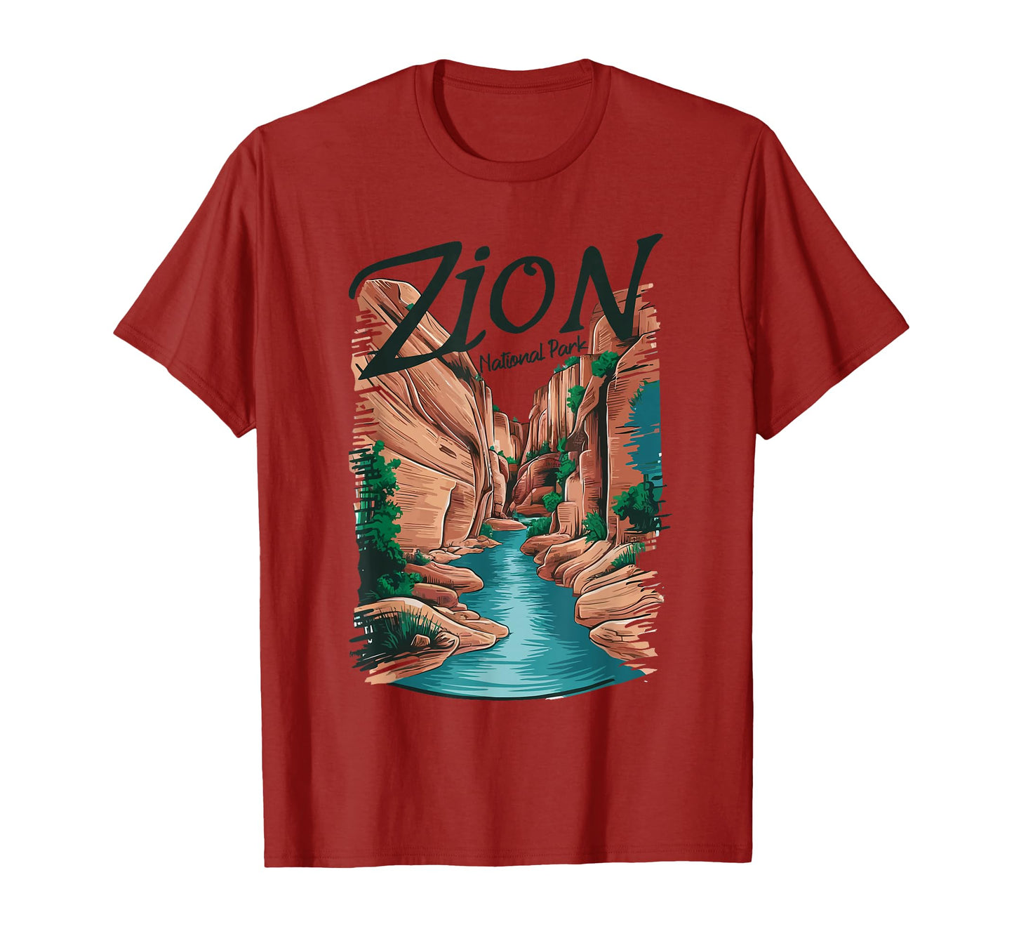 Retro Zion National Park The Narrows Vintage Womens Mens T-Shirt
