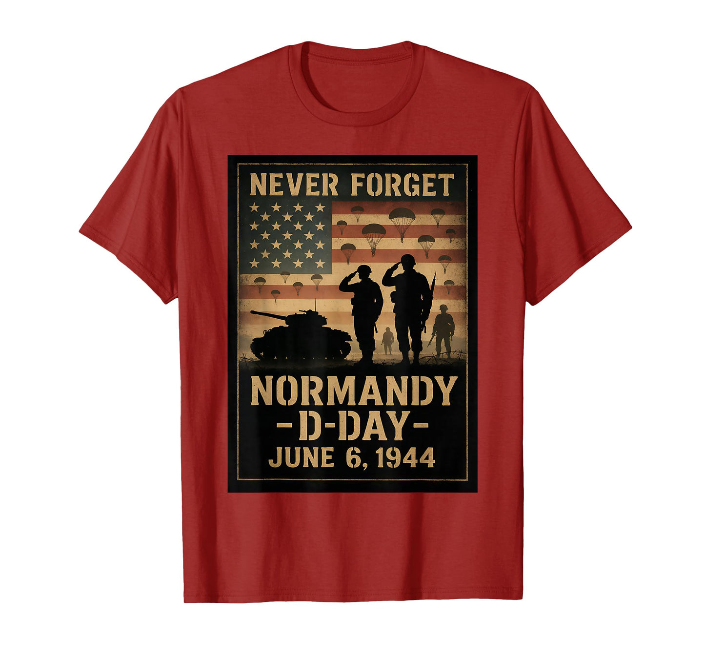 D-Day 81st Anniversary Normandy 1944 Military Tribute Men T-Shirt