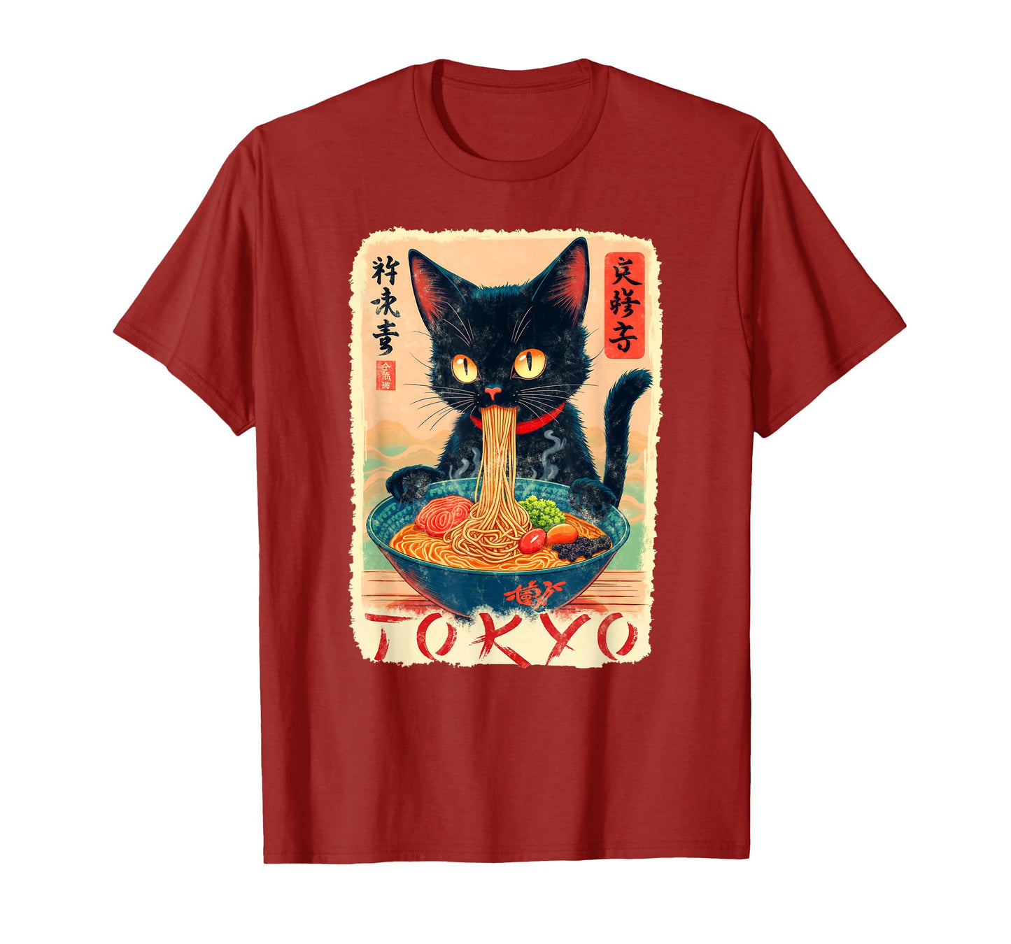Tokyo cat Ramen Noodles Japanese Culture T-Shirt