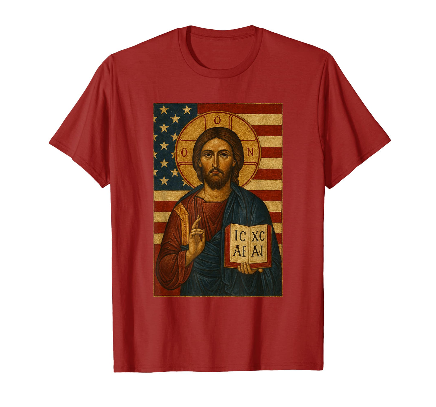 USA Loving Christian Jesus Christ Icon - Orthodox Catholic T-Shirt