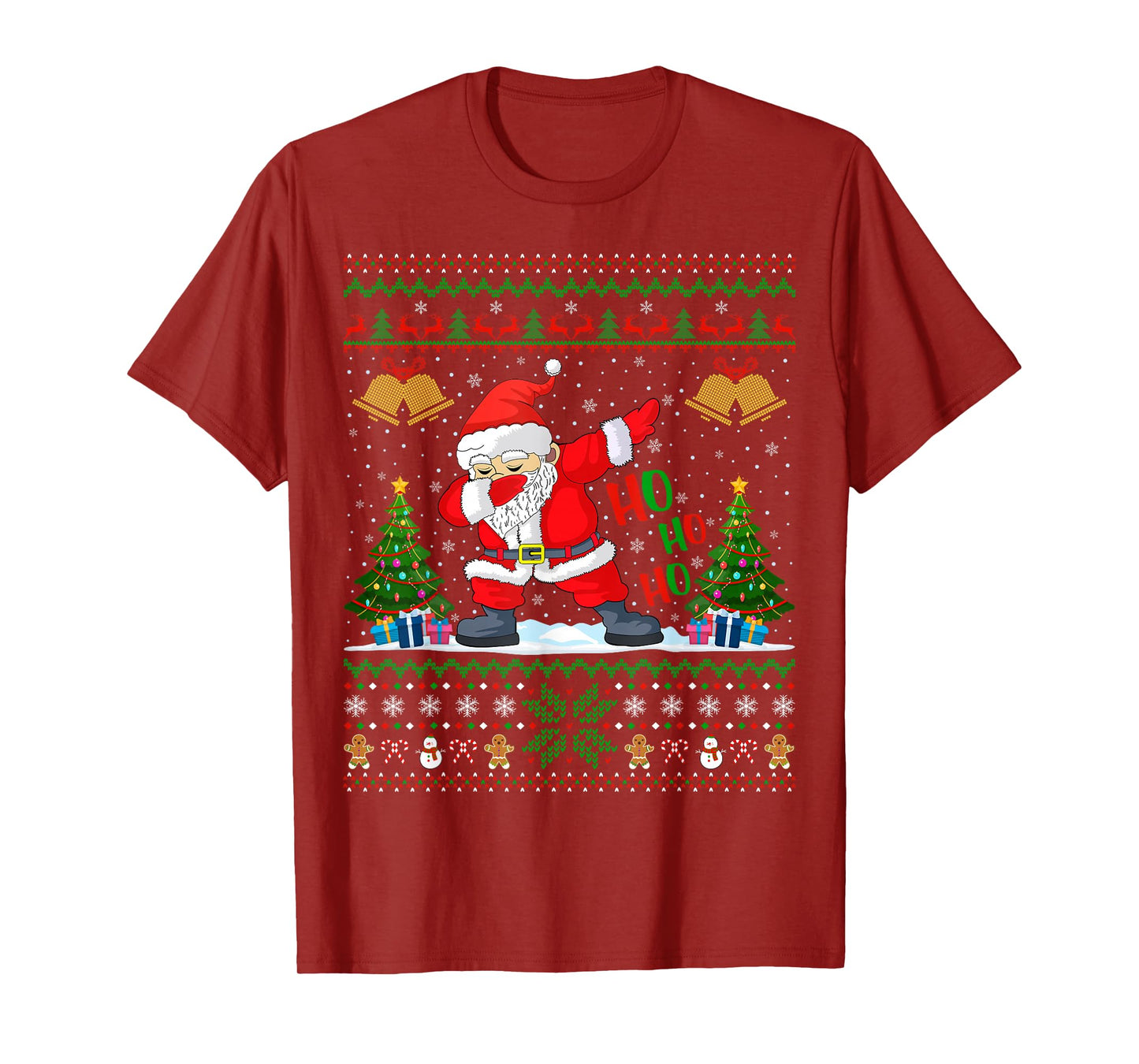 Family Matching Ugly Xmas Sweater Dabbing Santa Christmas T-Shirt