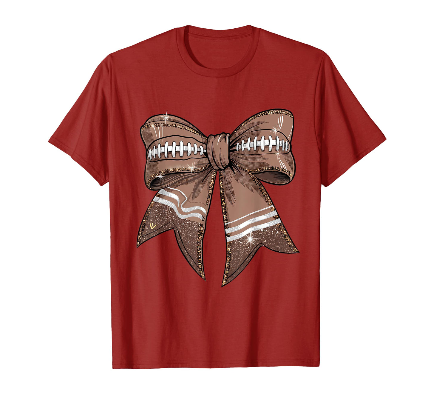 Coquette Bow Pumpkin American Football Thanksgiving Autumn T-Shirt