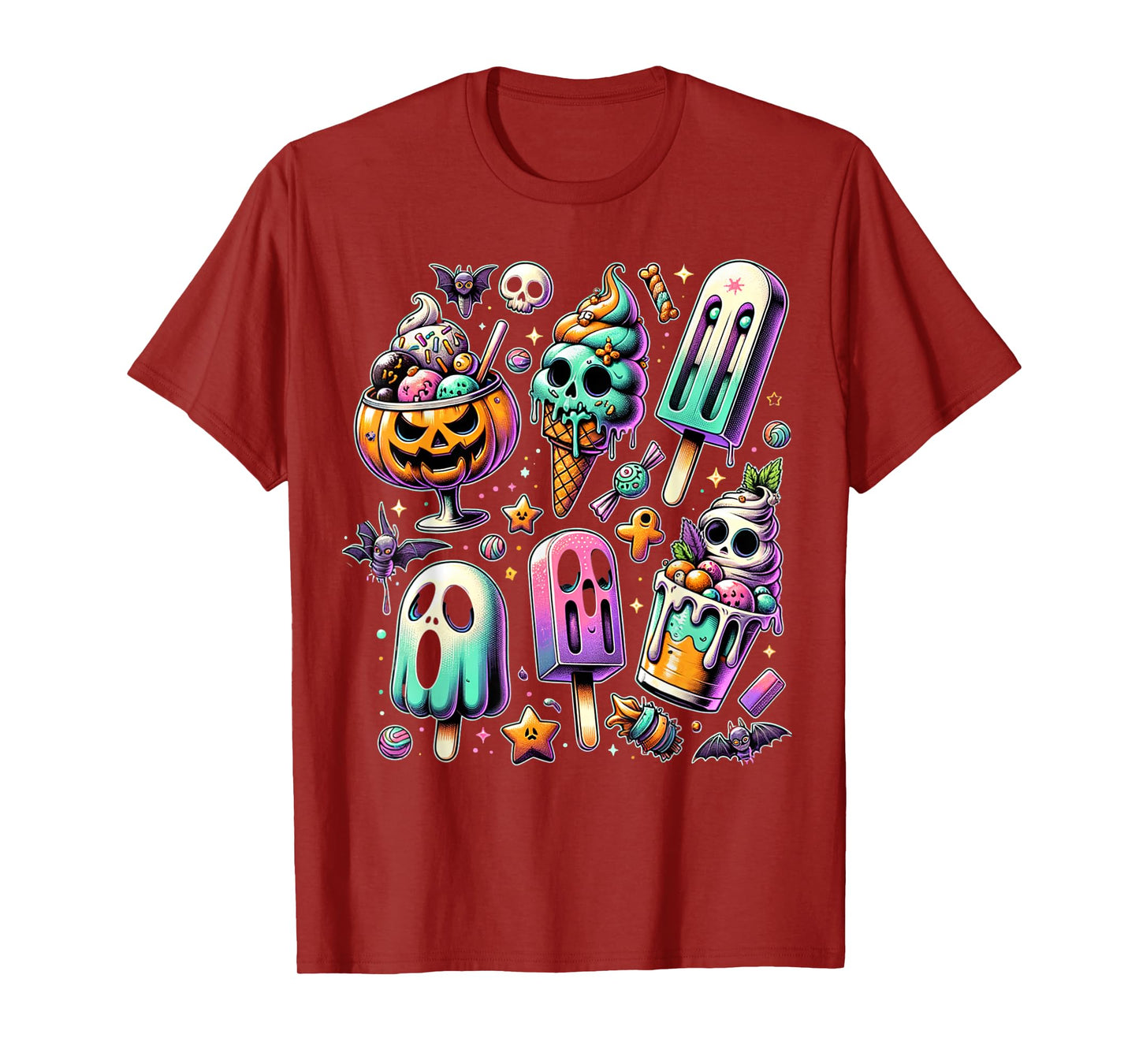 Vintage Horror Movie Summer Popsicle Halloween Summerween T-Shirt
