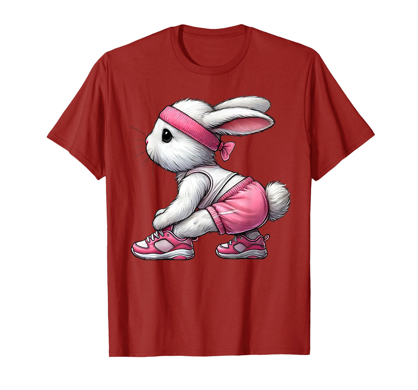 Easter Bunny Exercising Gym Fitness Workout Training T-Shirt