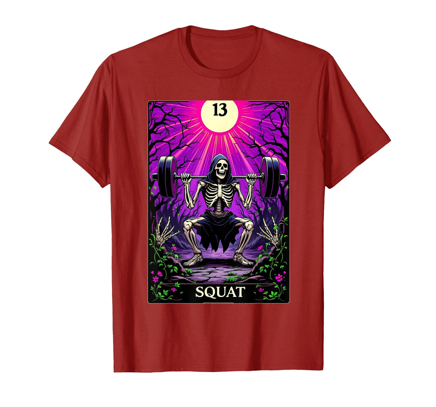 Funny Tarot Card Squats Gym Occult Workout Fitness T-Shirt