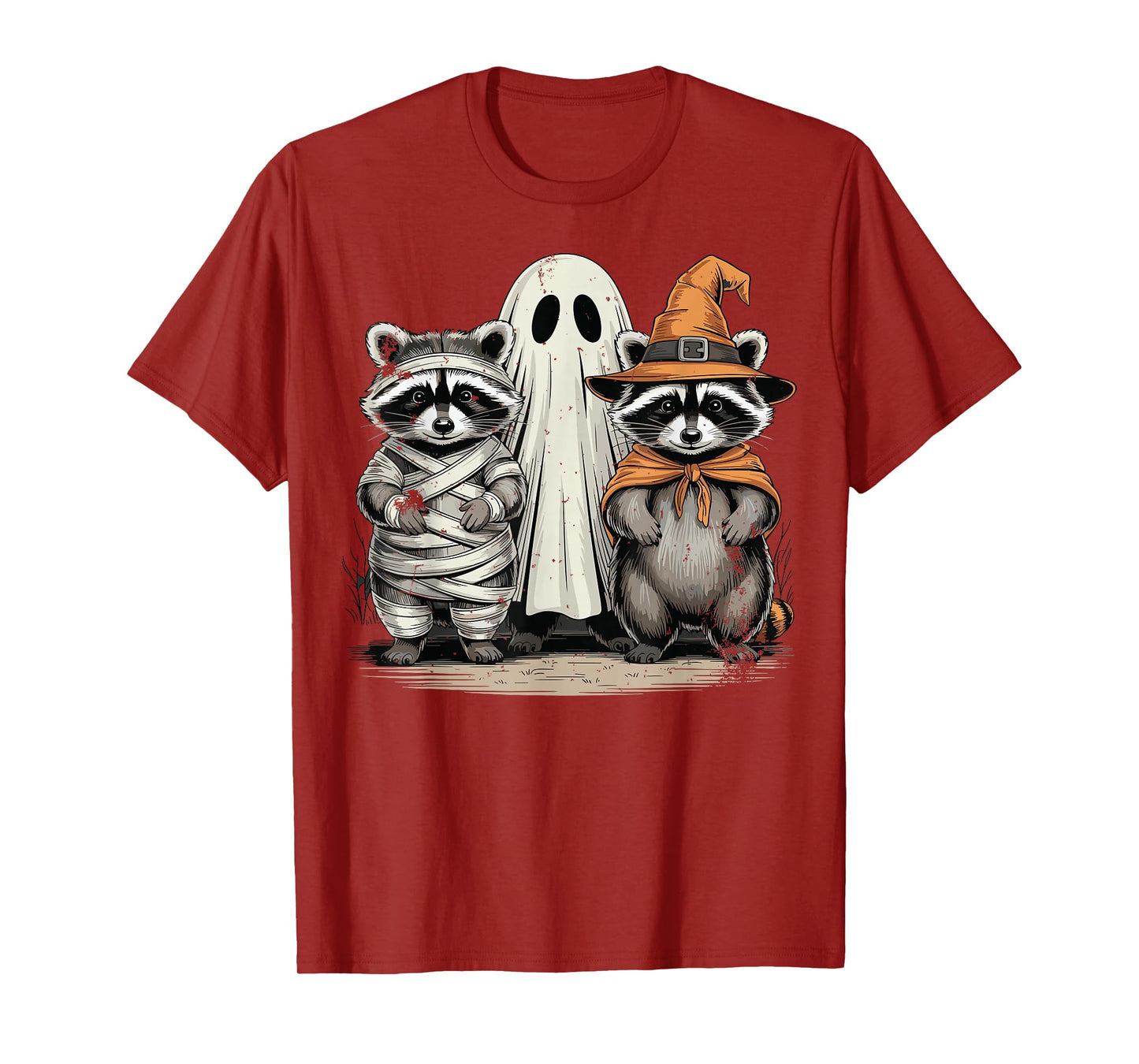 Cute Halloween Raccoon Ghost Witch Costume T-Shirt