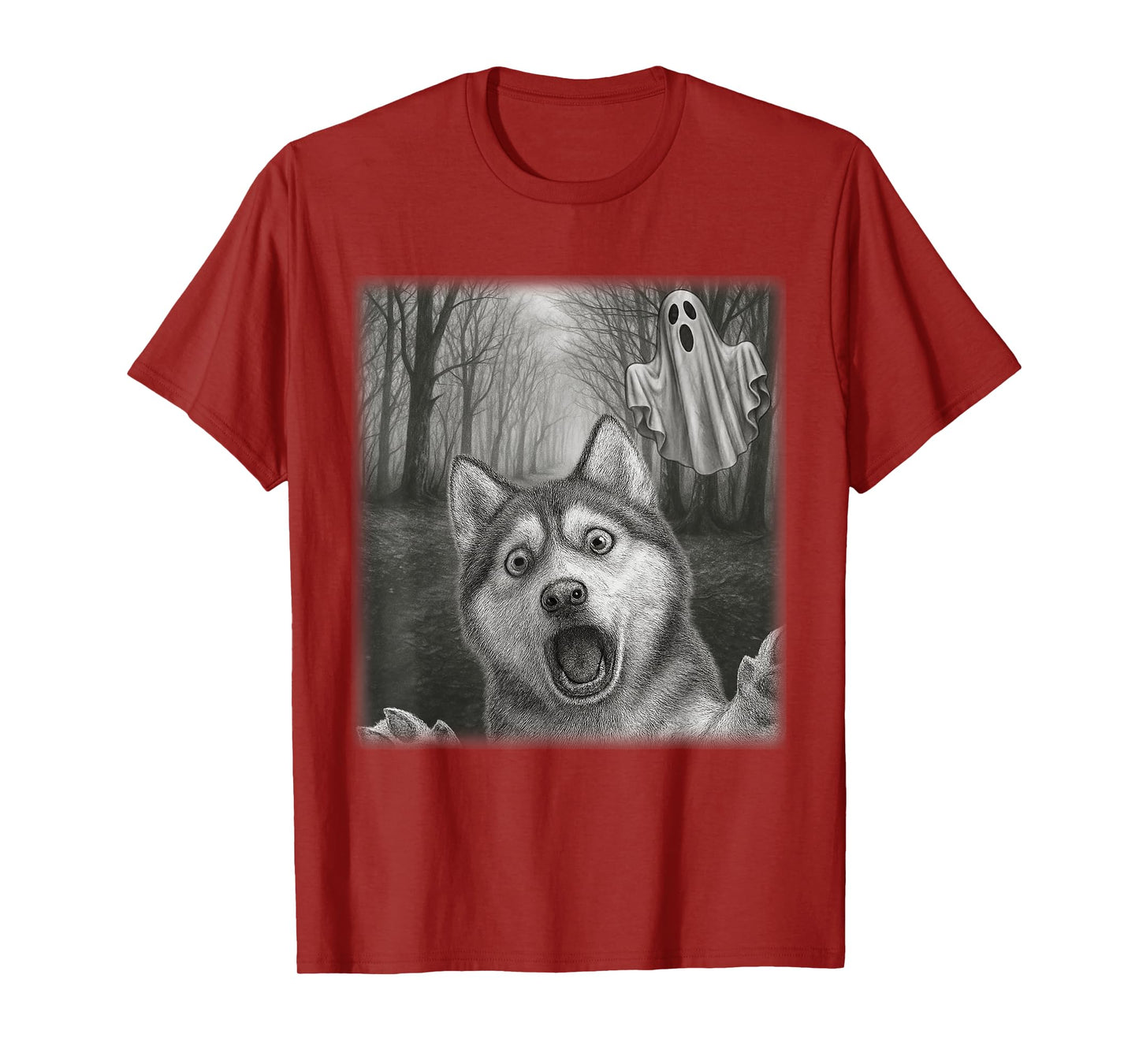 Funny Halloween Beagle Dog Selfie with Spooky Ghost T-Shirt