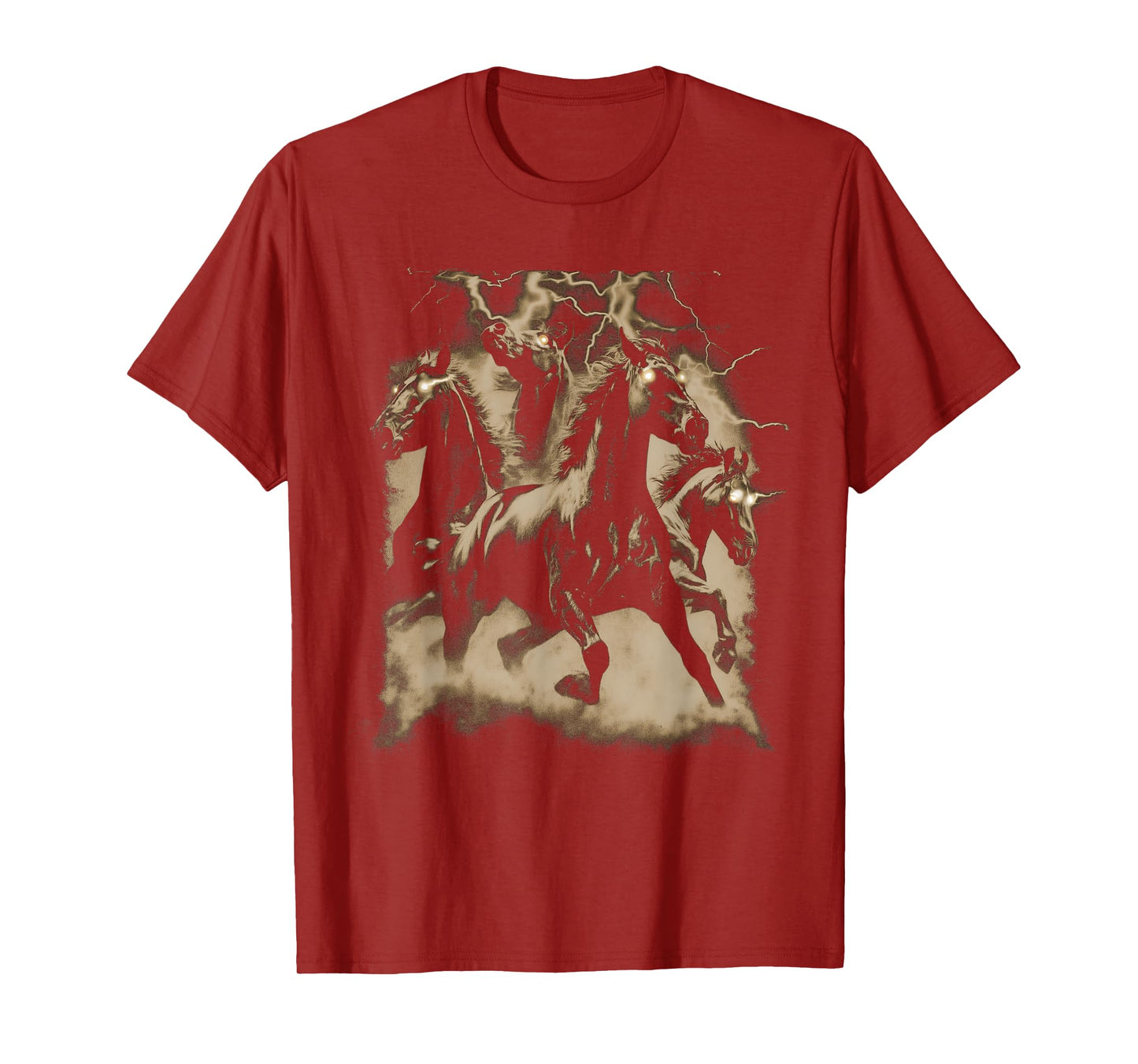 Vintage Horse Lightning Retro 80s 90s Western Grunge Graphic T-Shirt