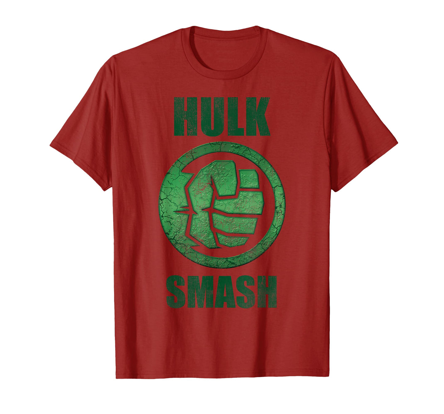 Marvel Hulk Smash Fist Circle Logo Green Stone Poster T-Shirt