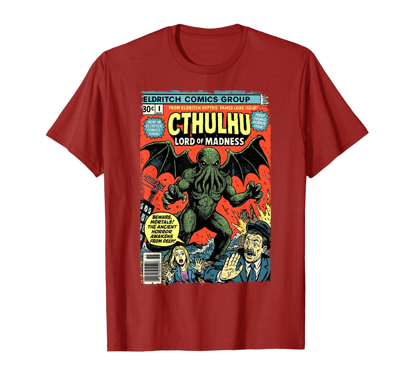 Cthulhu Lord of Madness, Vintage Comic Book Cover T-Shirt