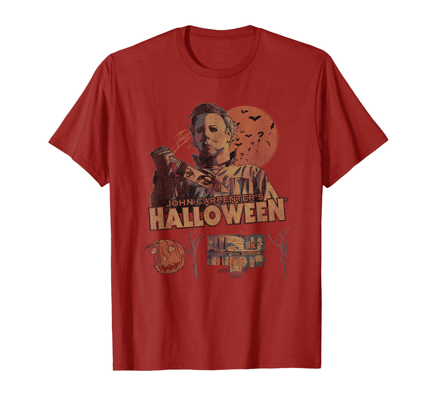 Halloween Vintage Fall Inspired Collage Retro Horror Movie T-Shirt