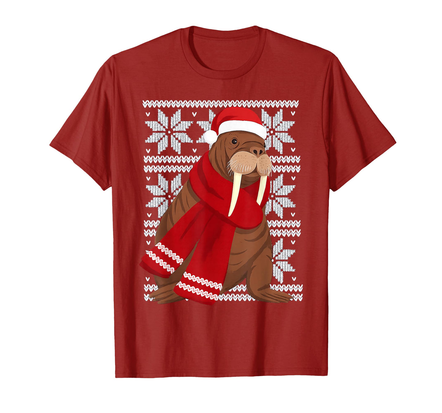 Walrus Ugly Christmas Holiday Animal Lover T-Shirt
