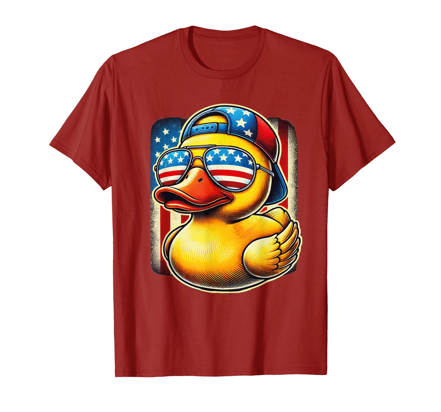 Rubber Duck Shirt USA Flag Gift Funny Duckie Cool Duck T-Shirt